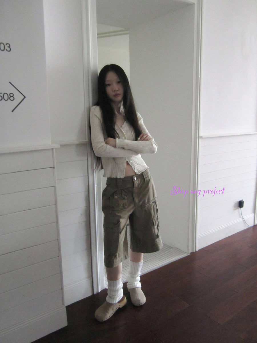 ang project Summer Lightweight Lace Trim V-Neck Knit Cardigan