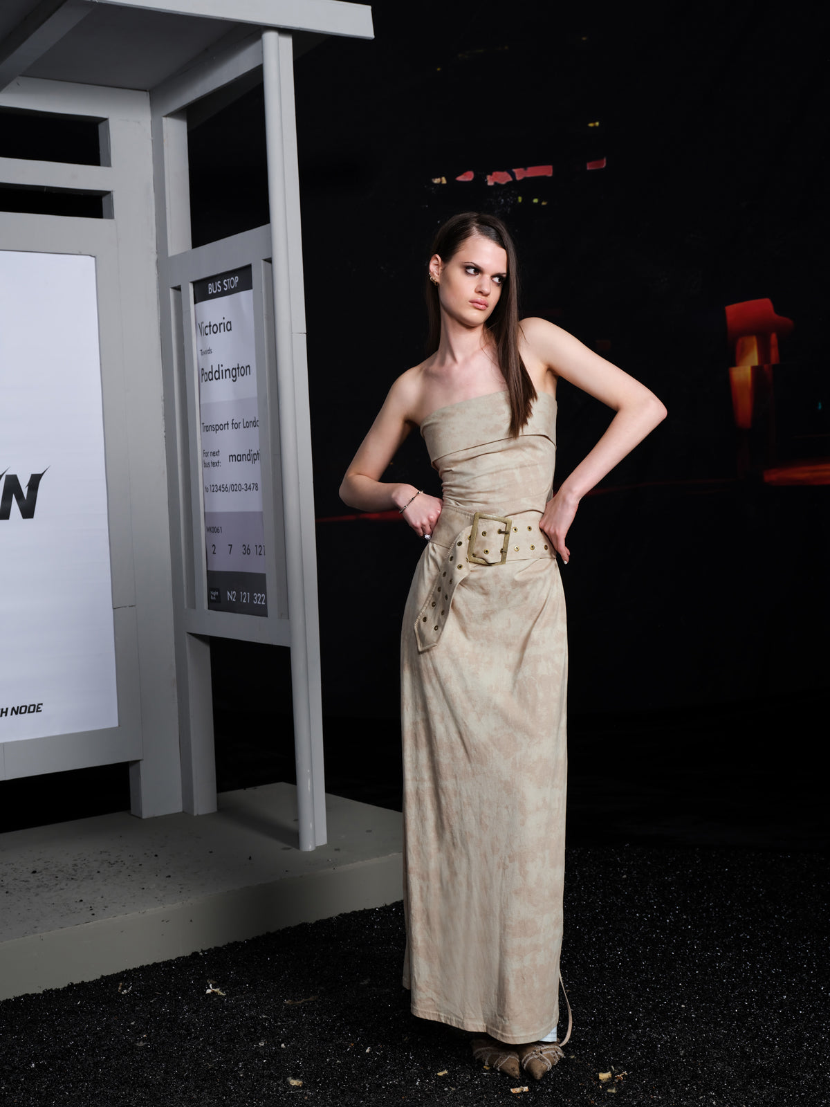 UpdateNN NORTH NODE Tie Dye Distressed Bustier Dress With Shorts Belt