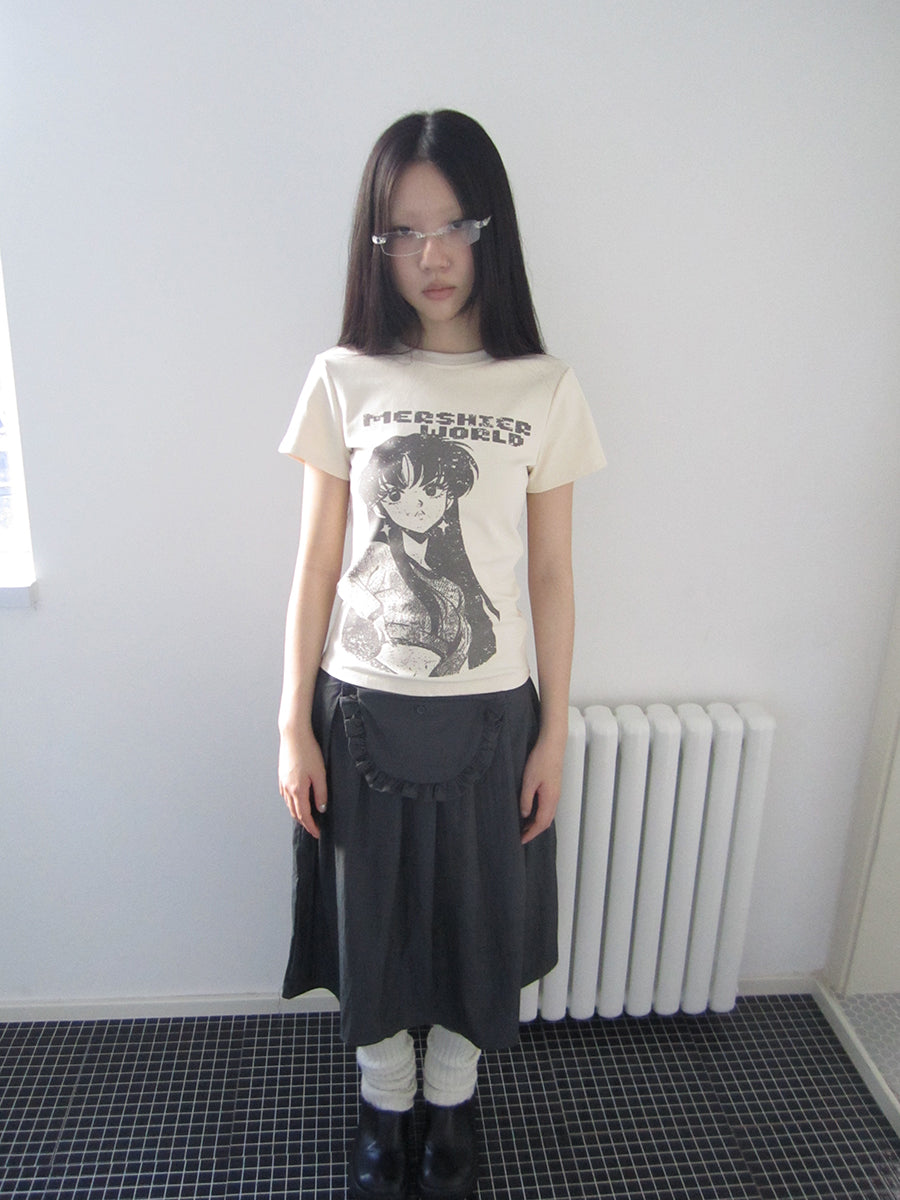 Updateang project Vintage Comic Print Slim Fit T Shirt