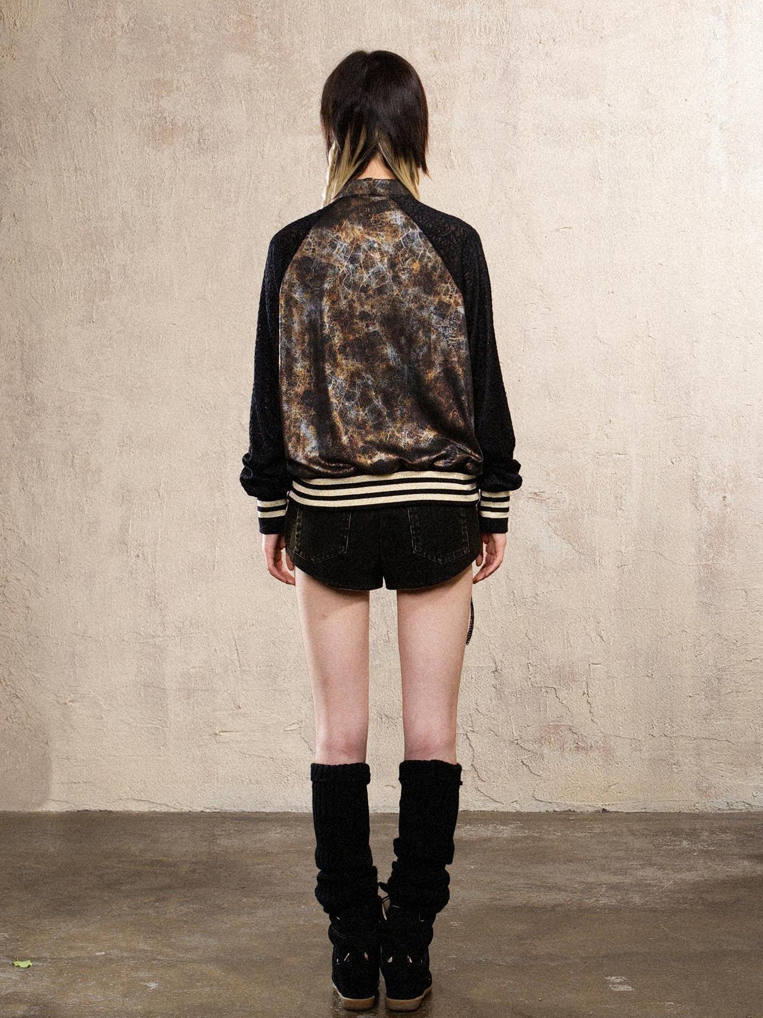 ARIADNAw Ariadna Cross Knit Sleeve Punk Streetwear