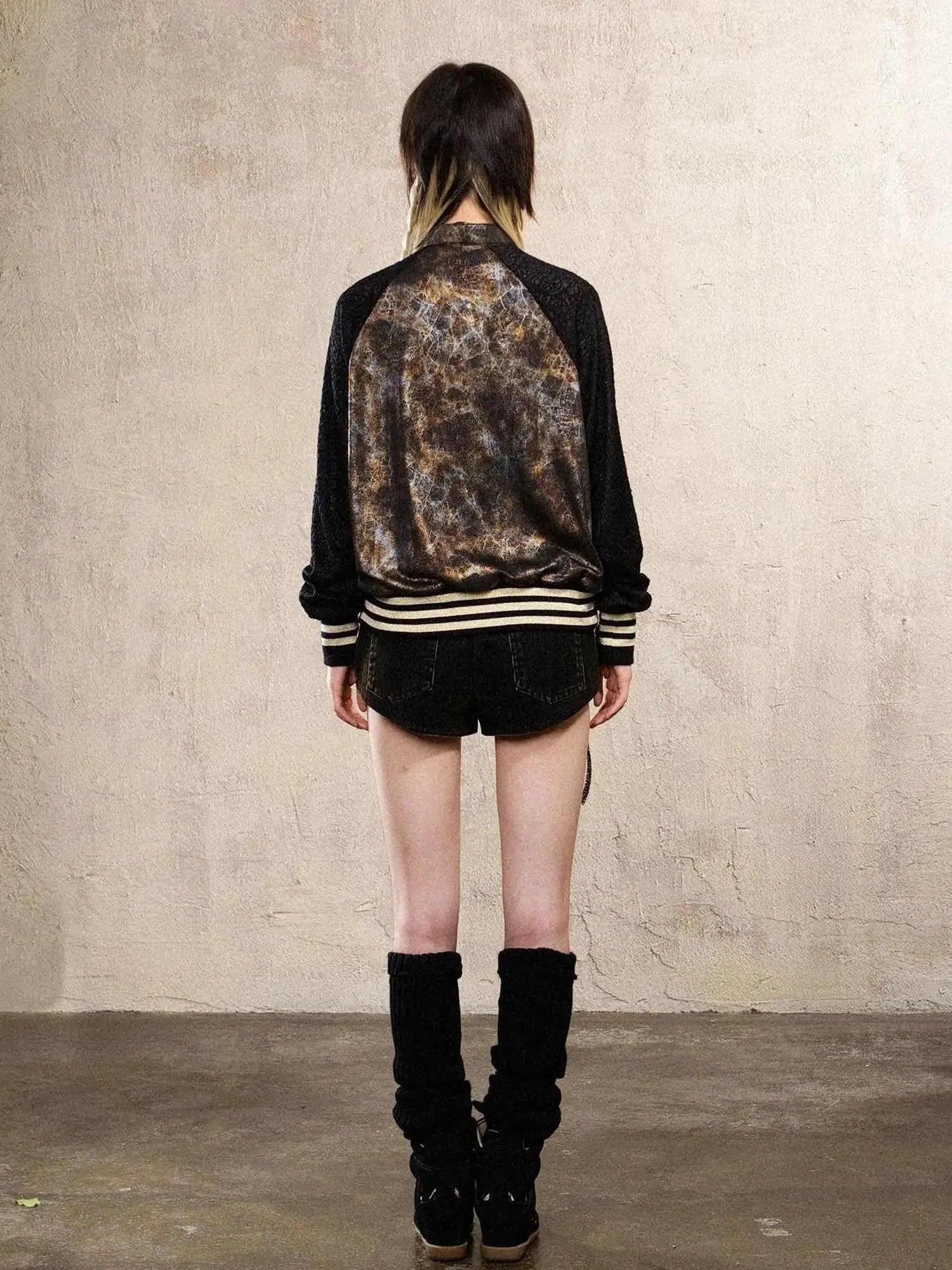 Ariadna Cross Knit Sleeve Punk Streetwear