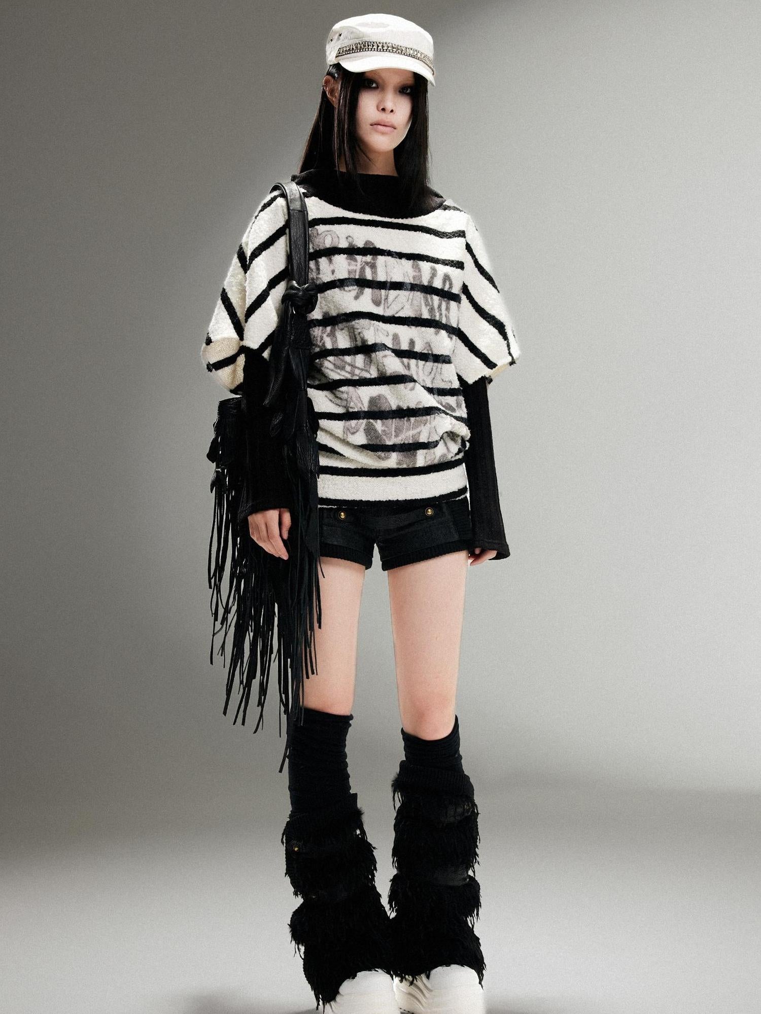 ARIADNAw Ariadna Eco Fur Stitched Leg Warmers For Punk Winter Women