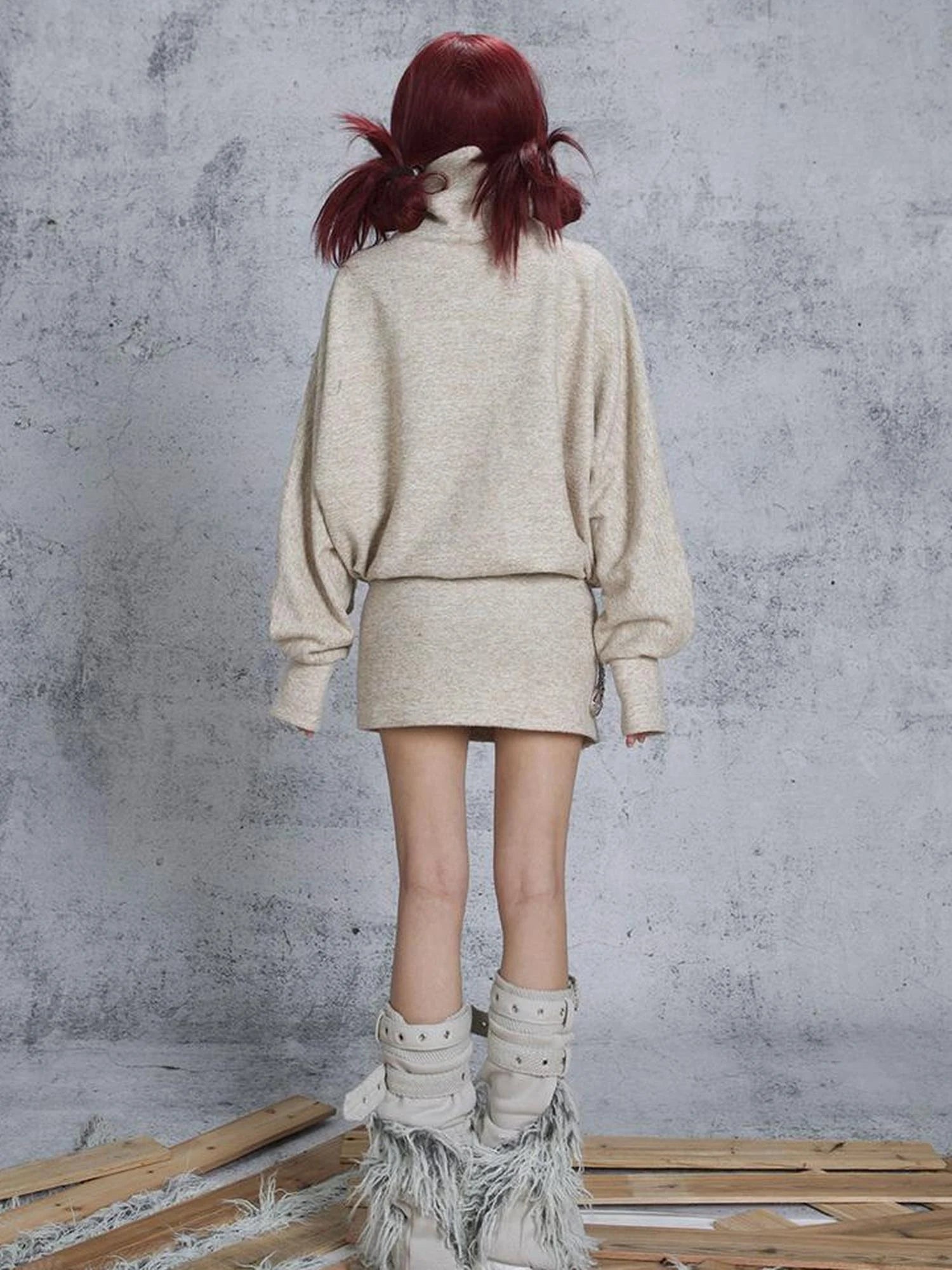 Ariadna Punk Knit High Collar Loose Fit Thick Soft Vintage Femme