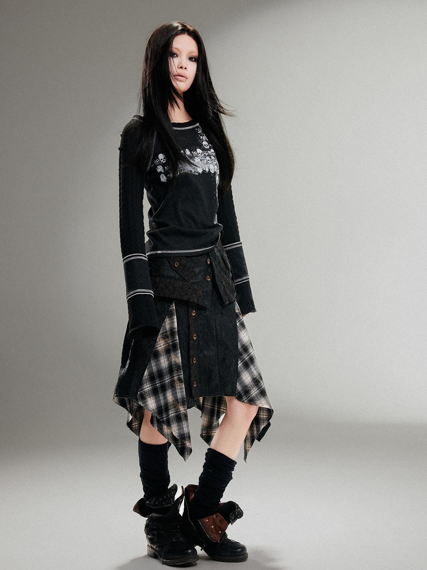 ARIADNAw Ariadna Punk Rock Print Elastic High Waist Women Pants