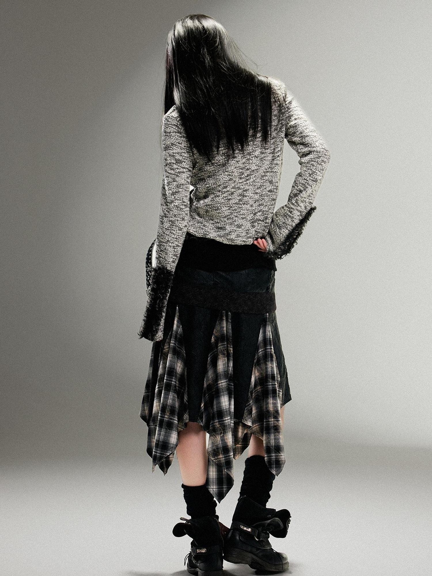 ARIADNAw Ariadna Punk Rock Vintage Asymmetrical Leather Mini Skirt