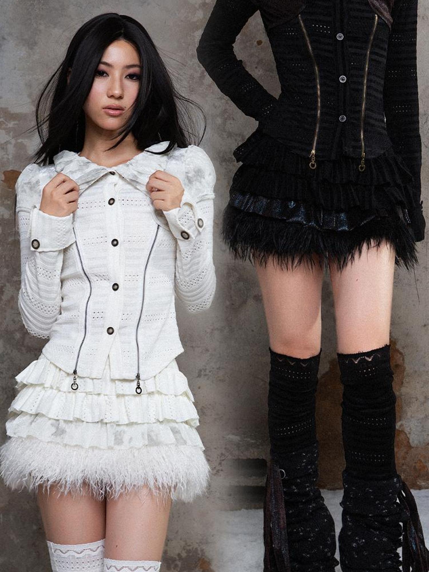 ARIADNAw Ariadna S Punk Palace Recyclable Layered Fur Cake Skirt