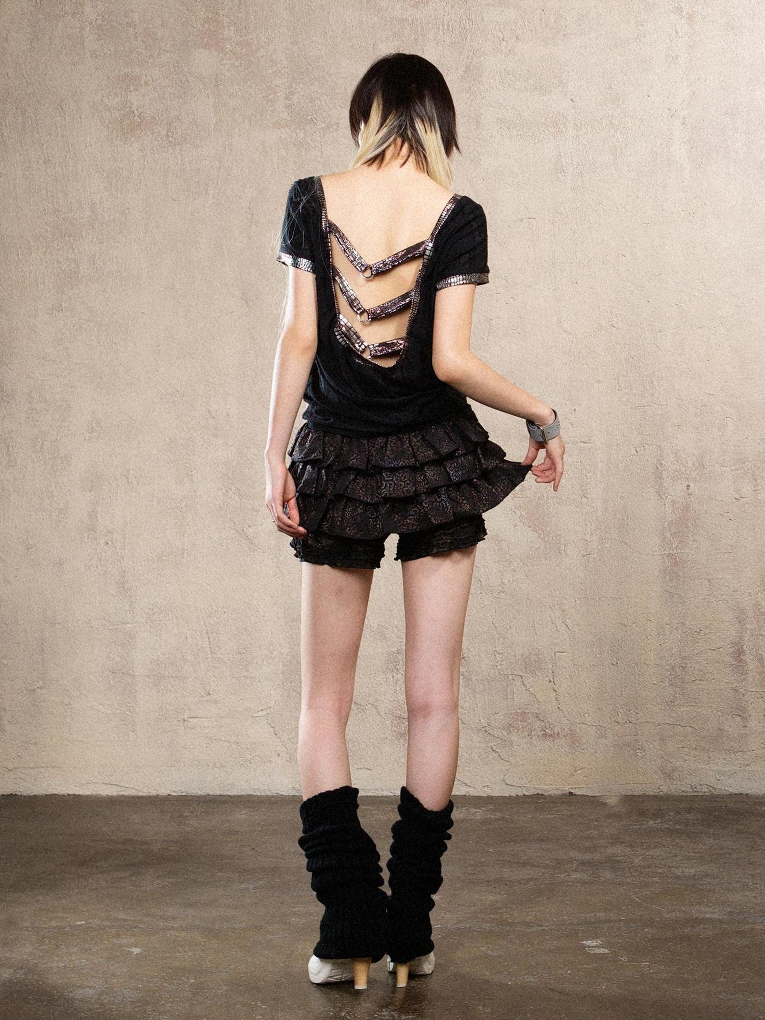 ARIADNAw Ariadna S Vintage Punk Print Bronze Sleeveless Tee