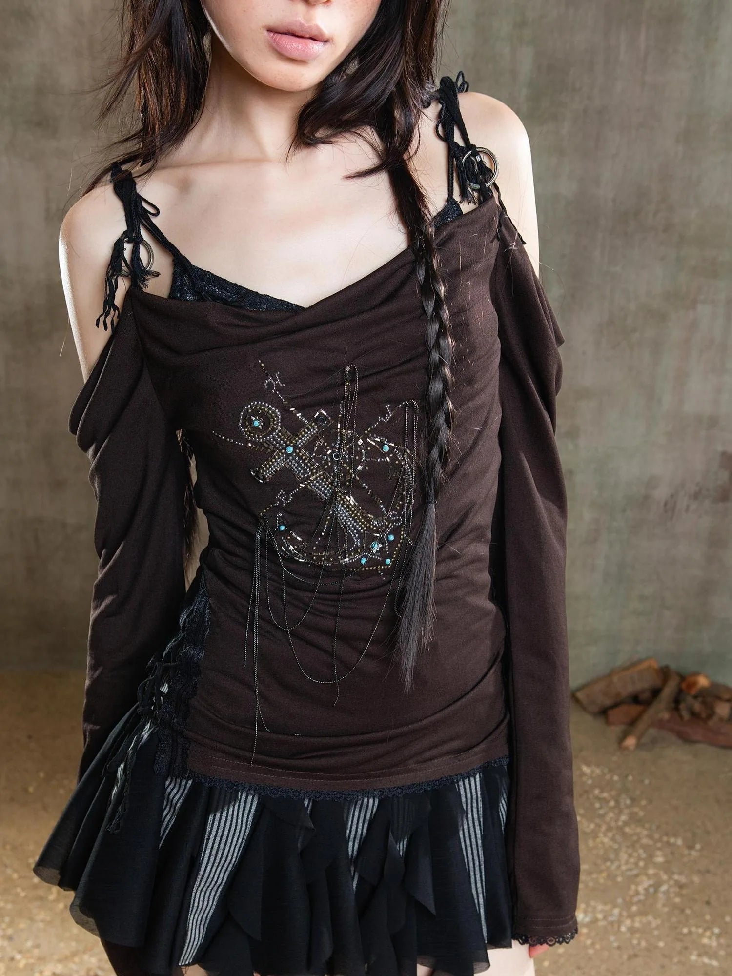 Ariadna Vintage Acrylic Sheer Sunshield Cape
