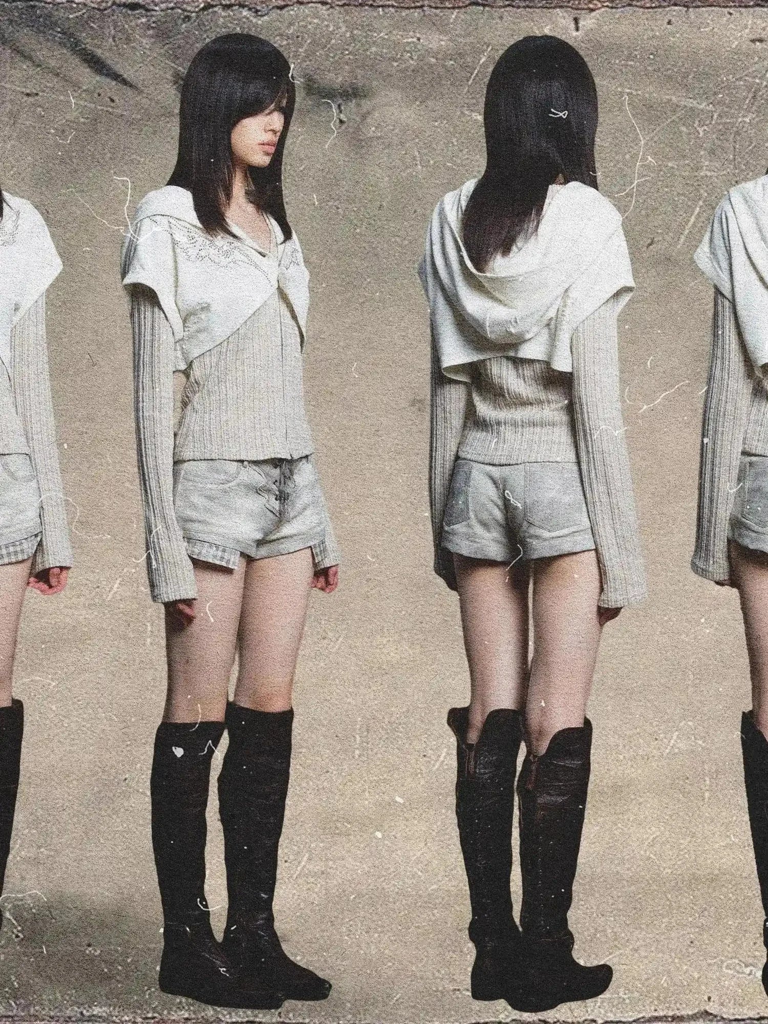 Ariadna Winged Diamond Punk Hooded Streetwear Jacket