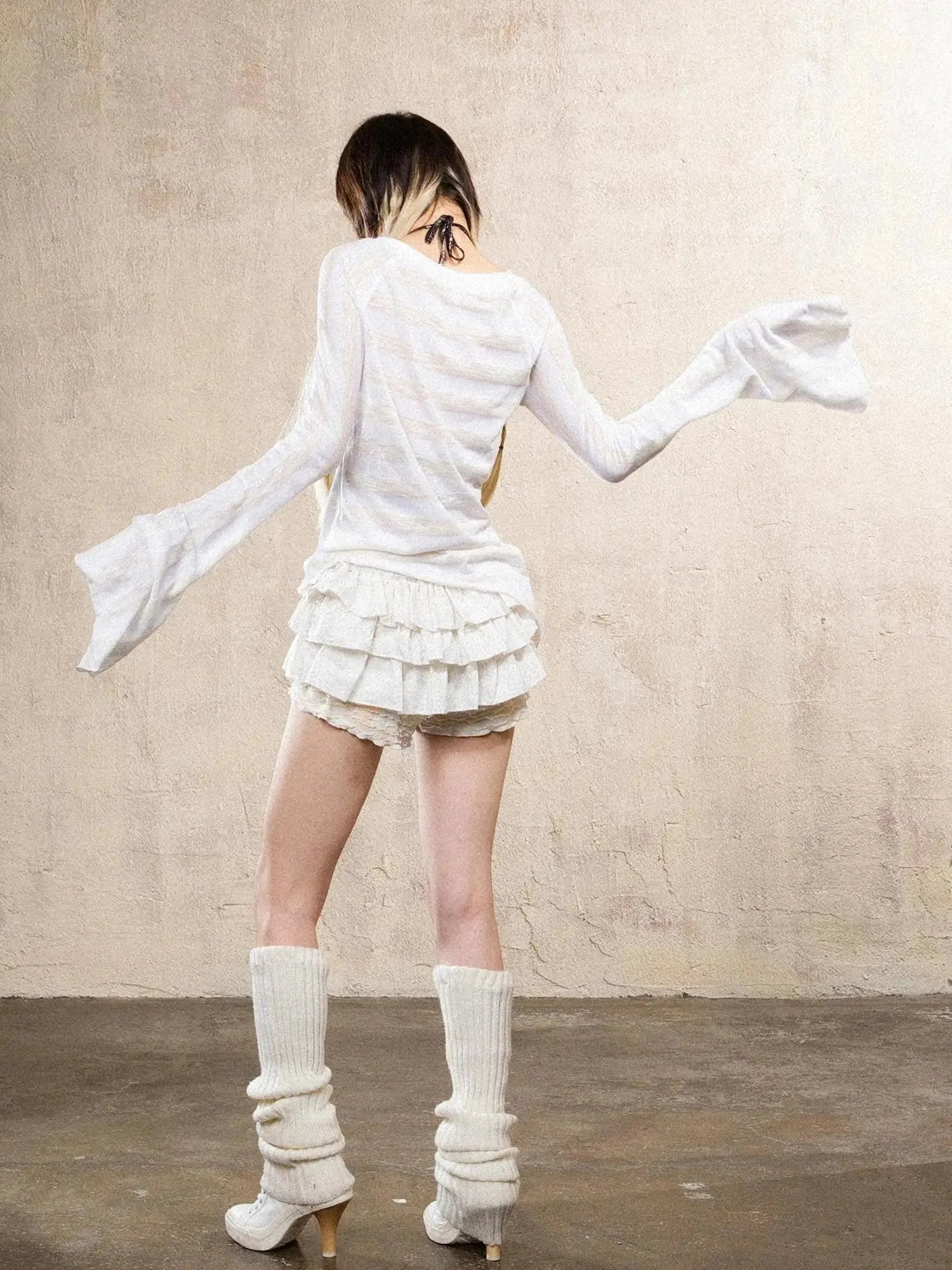Ariana Collage Stripe Punk Sleeve Top