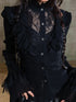 Ariana Gothic Sheer Chiffon Top With Punk Lace Detailing