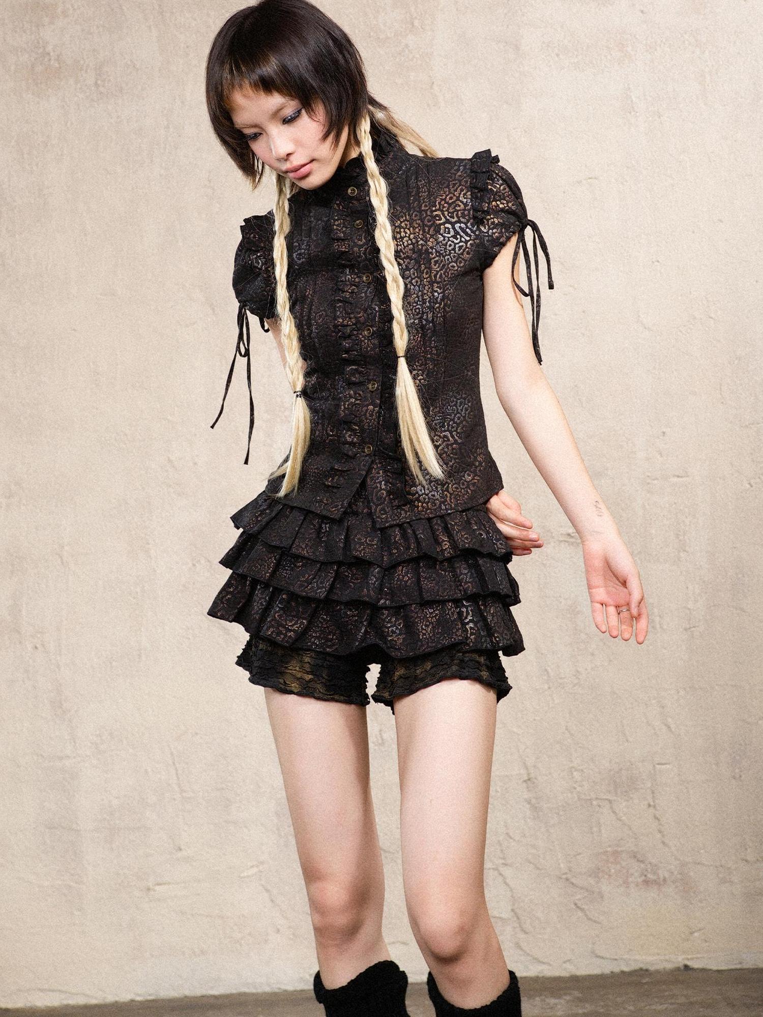 ARIADNAw Ariana S Leopard Punk Mini Skort Low Waist Harajuku Style