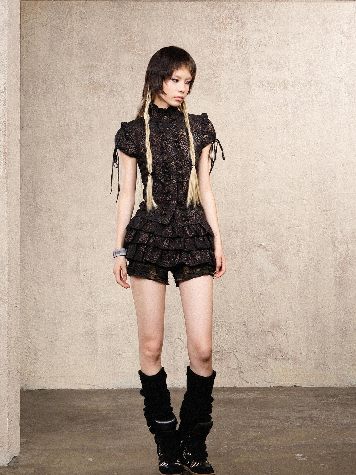 ARIADNAw Ariana S Leopard Punk Mini Skort Low Waist Harajuku Style