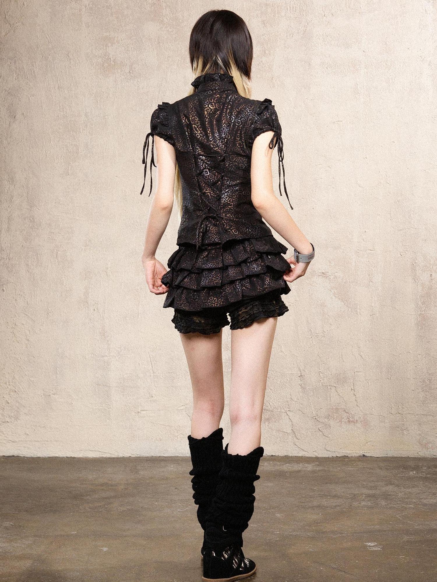 ARIADNAw Ariana S Leopard Punk Mini Skort Low Waist Harajuku Style