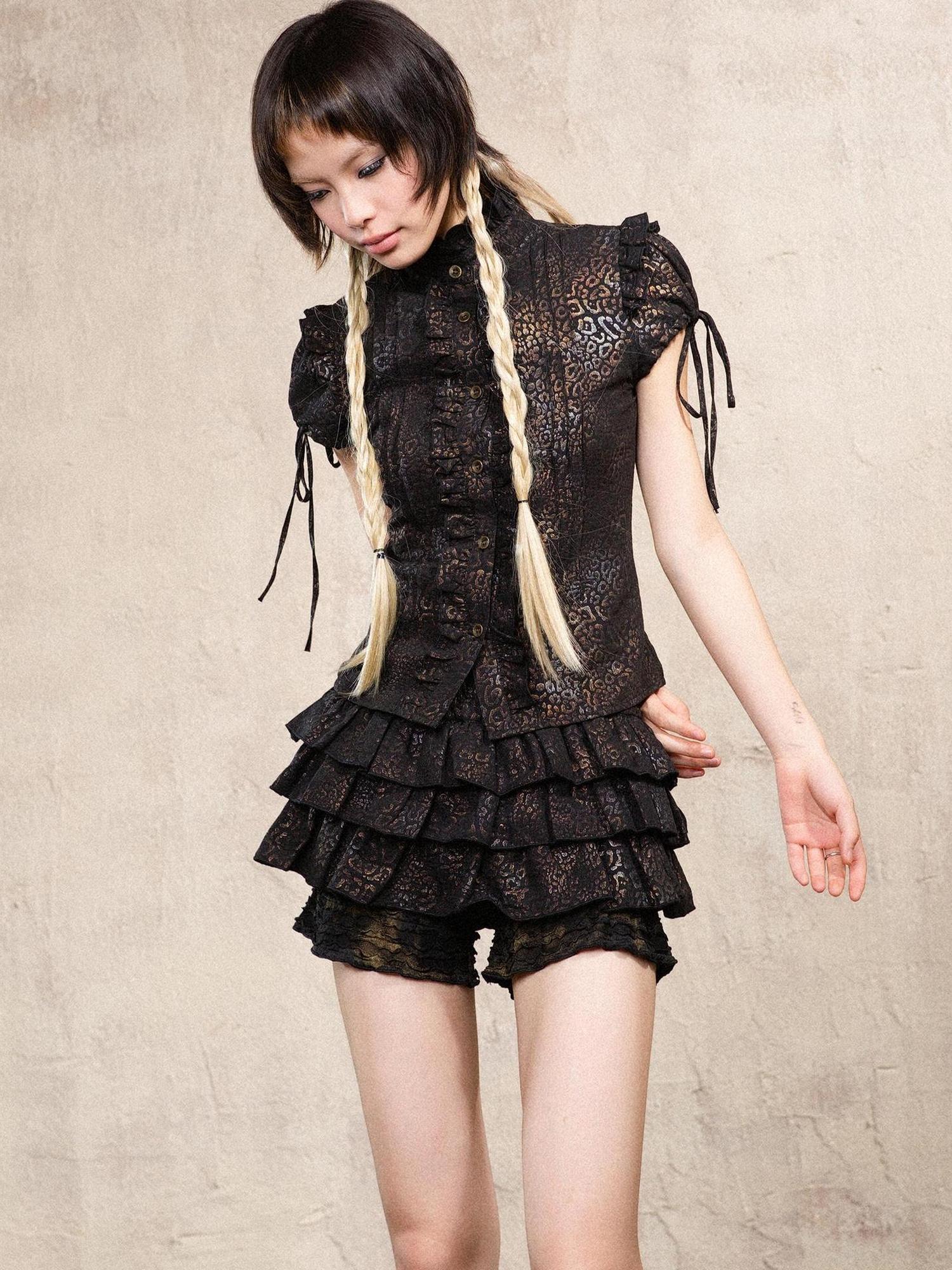 ARIADNAw Ariana S Leopard Punk Mini Skort Low Waist Harajuku Style