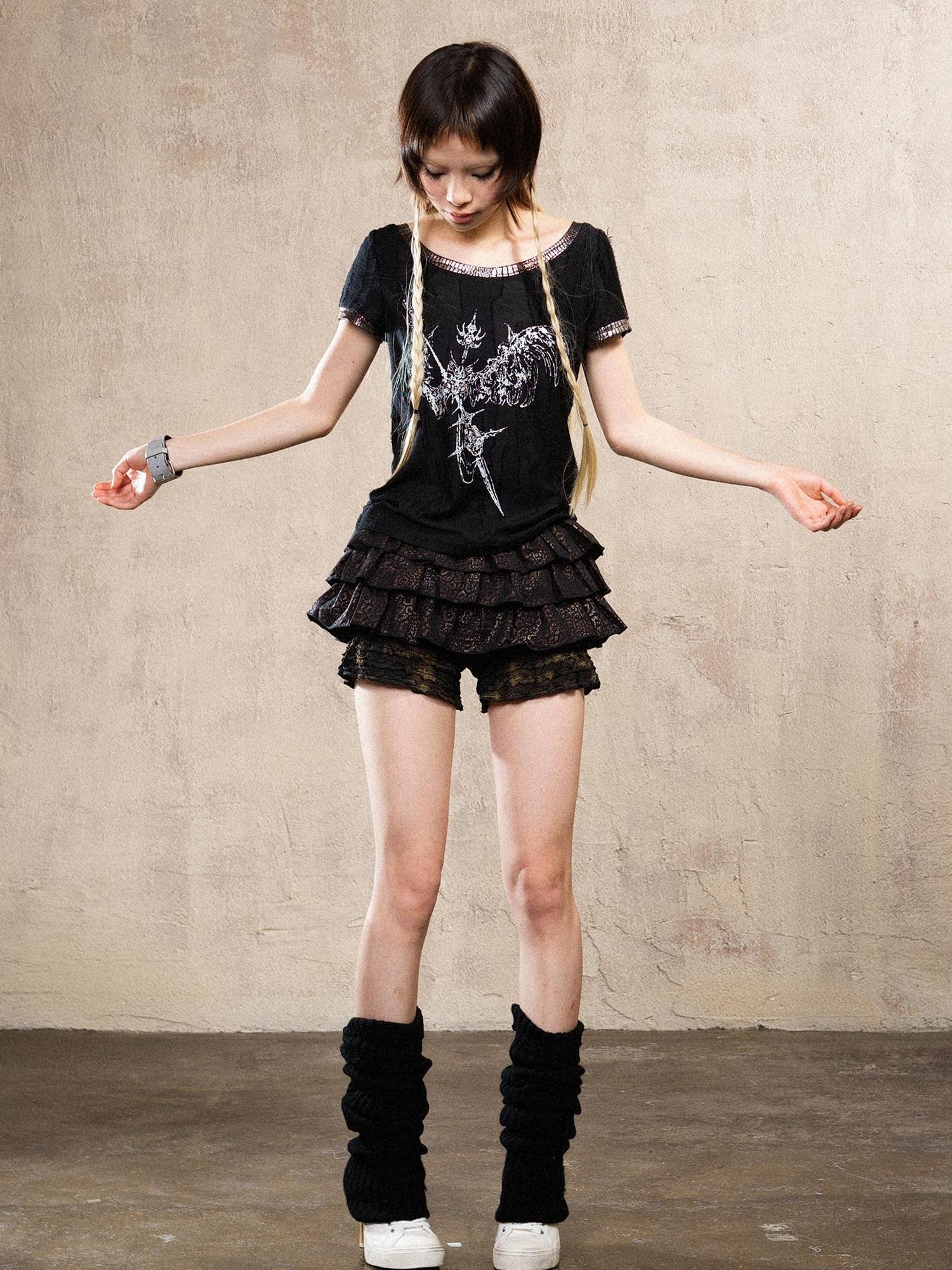 ARIADNAw Ariana S Leopard Punk Mini Skort Low Waist Harajuku Style