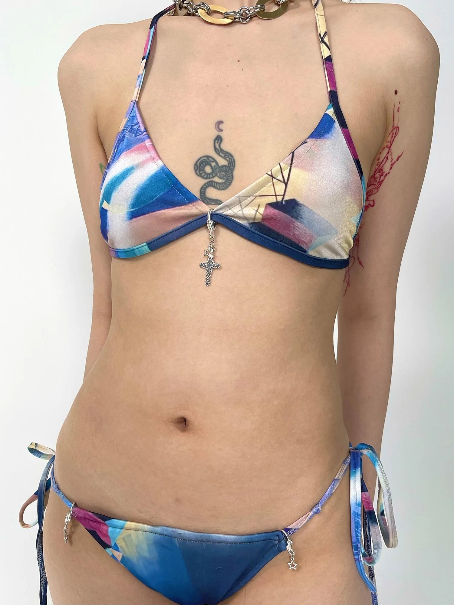 Artistic Tie-Front Convertible Swim Set