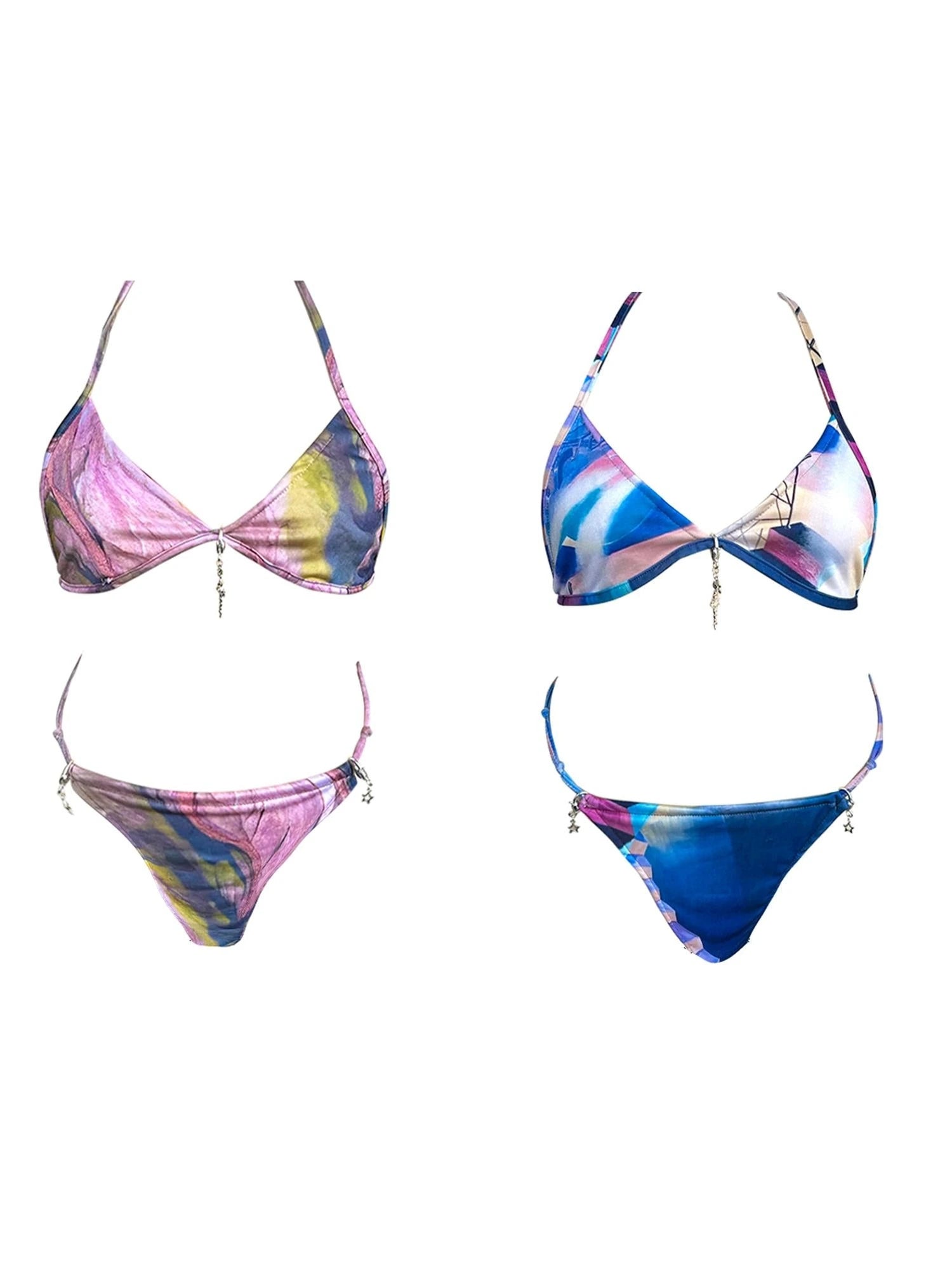 Artistic Tie-Front Convertible Swim Set