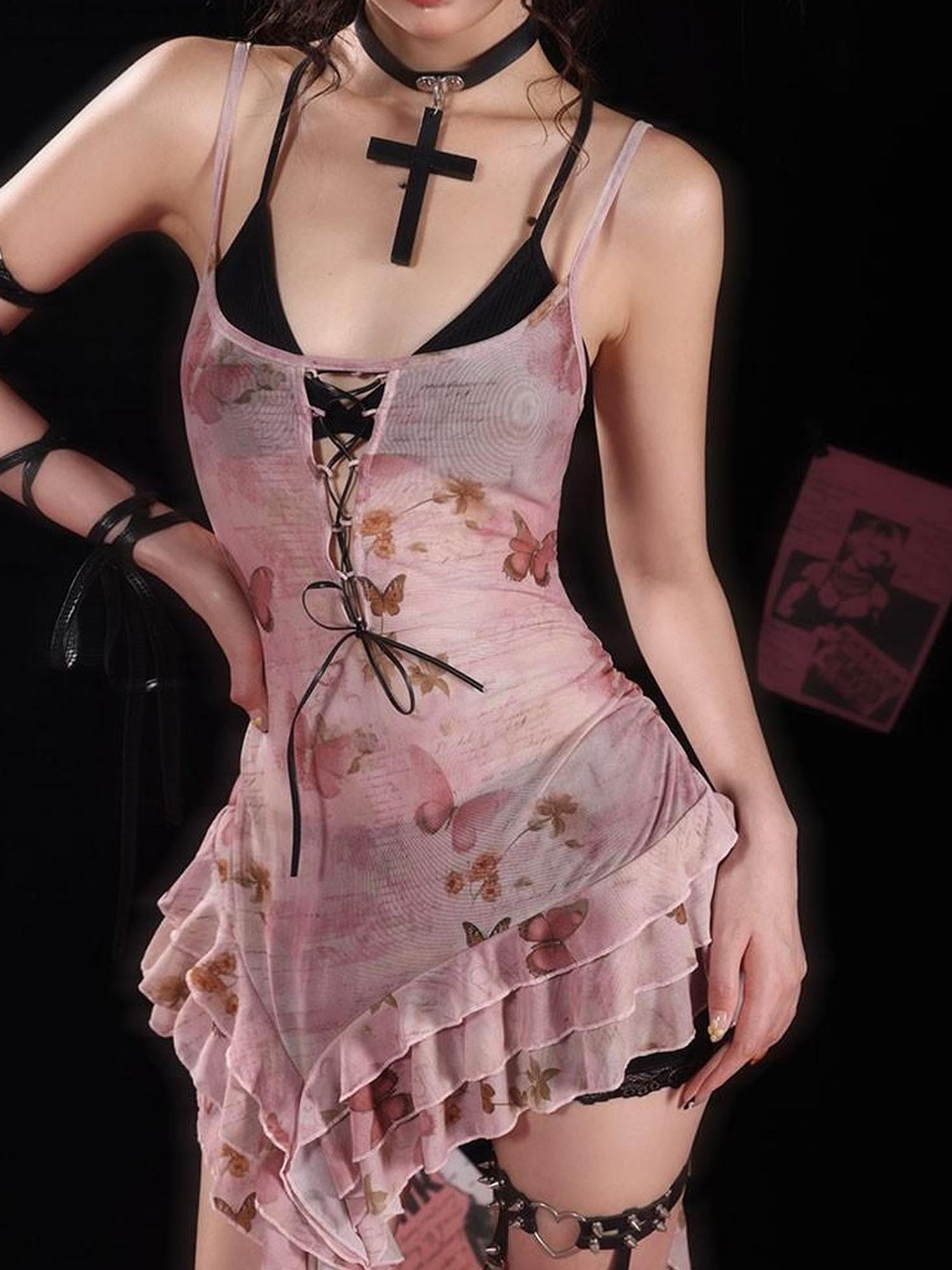 WSW WUSHENWU Asymmetrical Sweet & Cool Two Piece Strappy Top Set