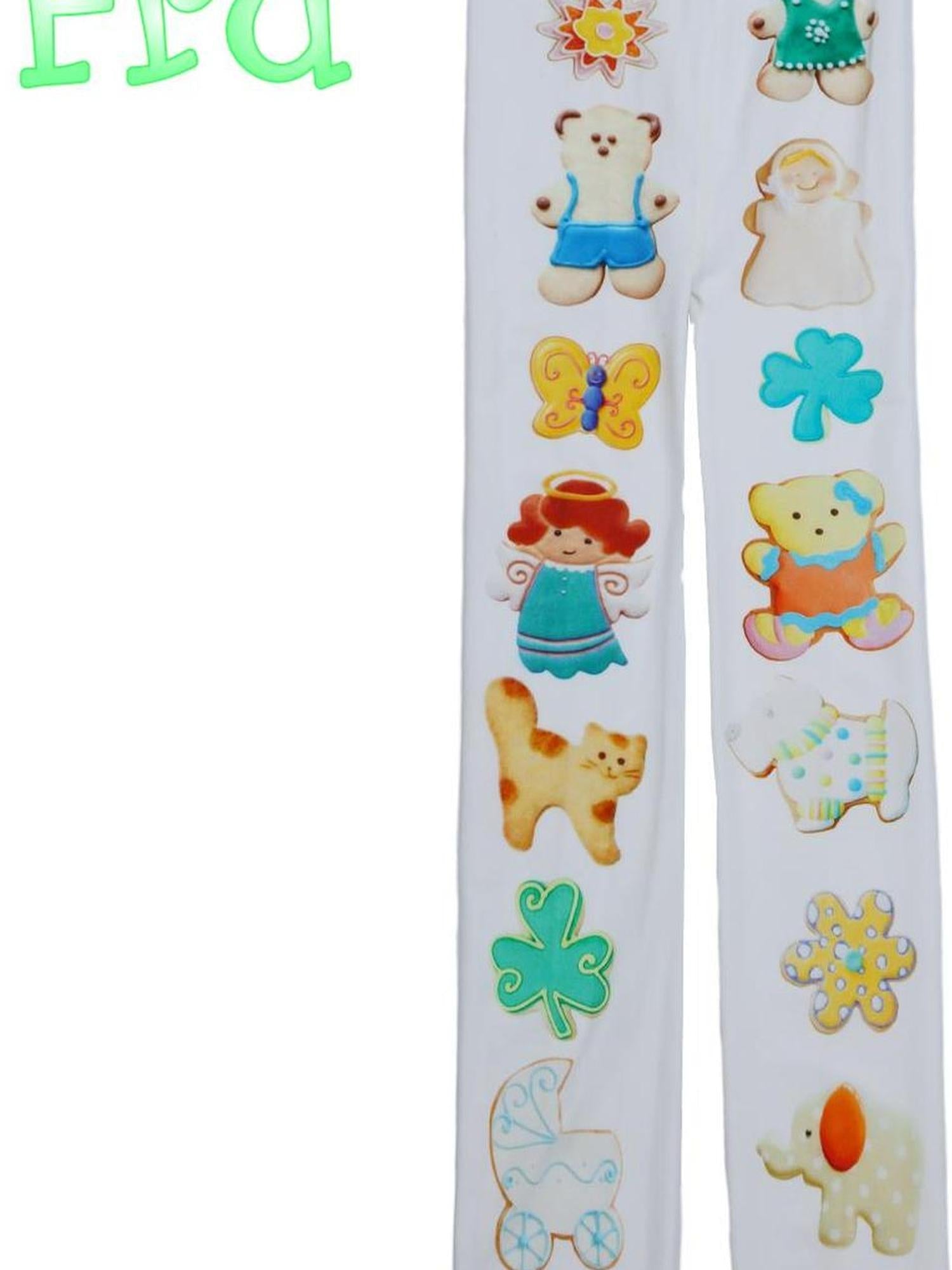Frufru Gulu Autumn Winter White Cookie Print Cute Pantyhose