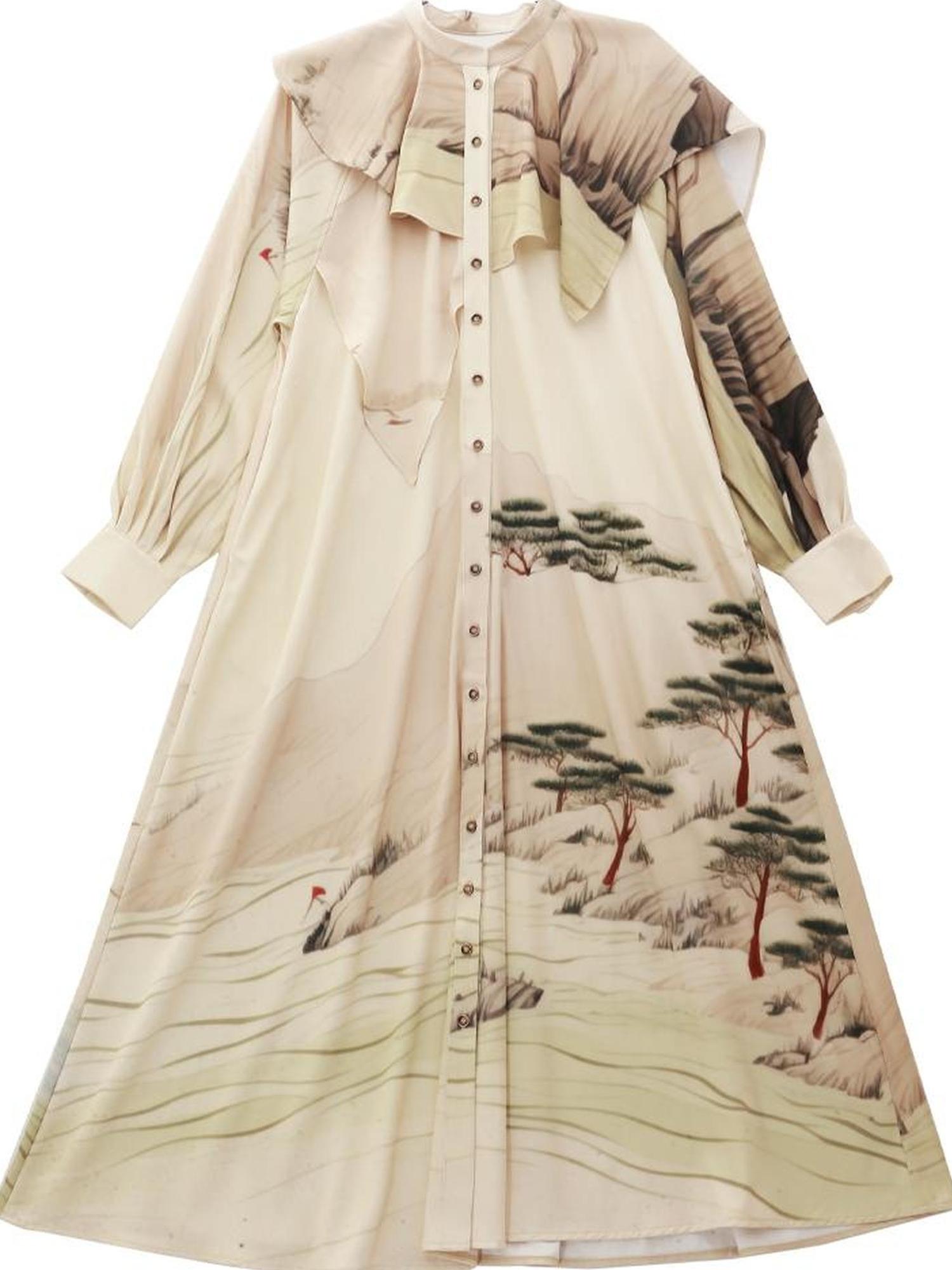 Sweet Mi Autumnshui Manbo Original Printed Bohemian Maxi Dress