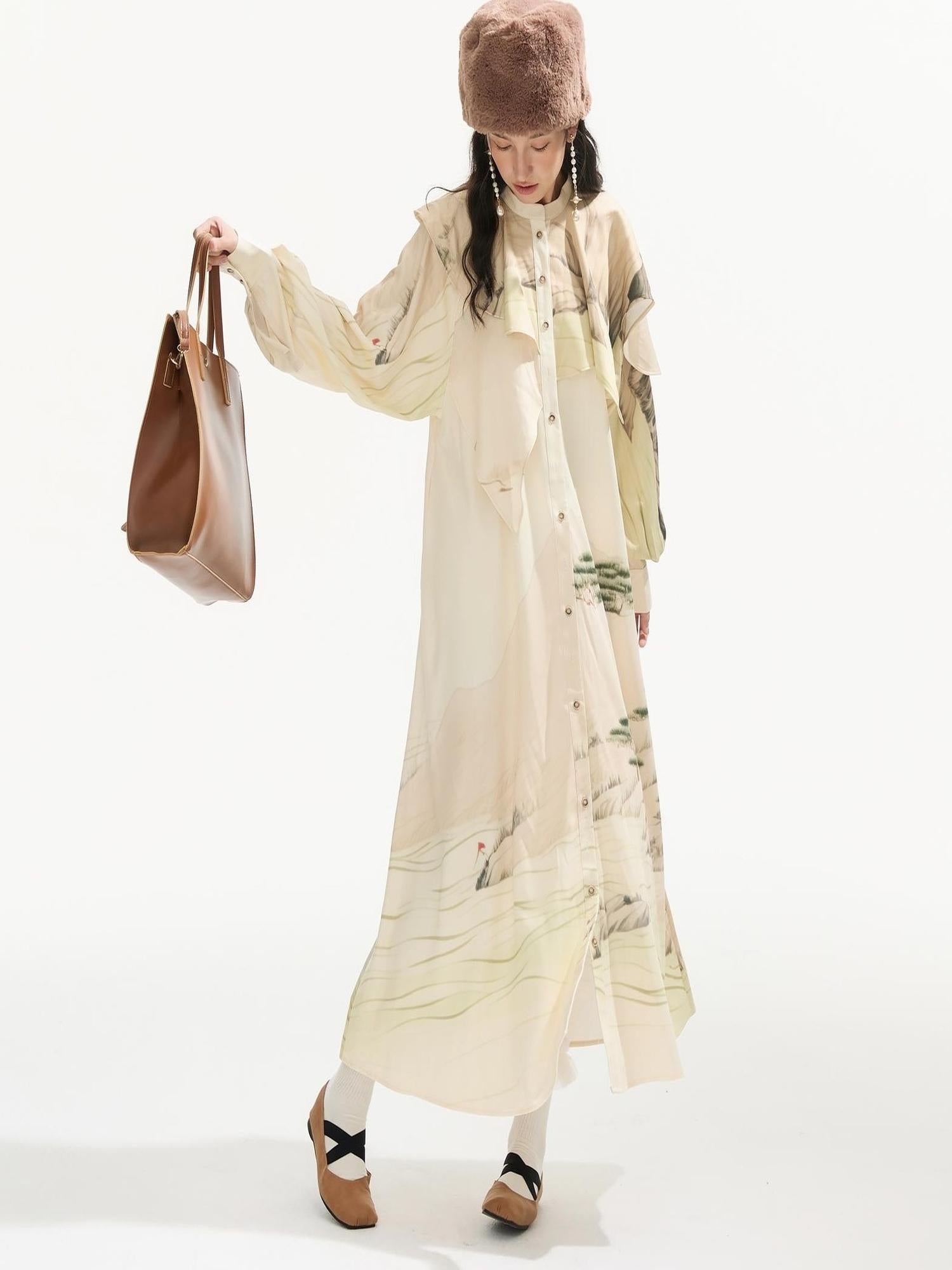 Sweet Mi Autumnshui Manbo Original Printed Bohemian Maxi Dress