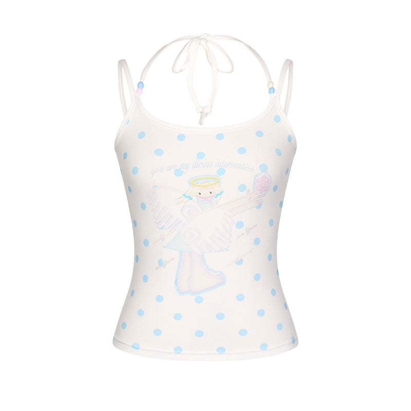 BETWEENAND_Beaded_Wave_Shell_And_Polka_Dot_Print_Cute_Women&