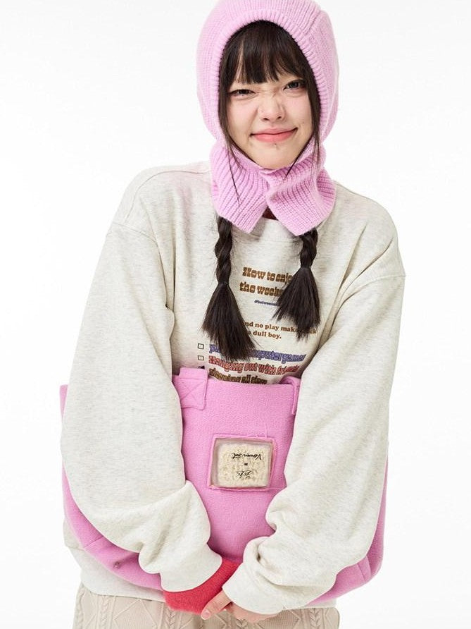 BETWEENAND Casual Pullover Crewneck Loose Women&
