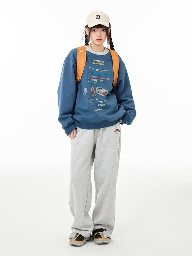 BETWEENAND Casual Pullover Crewneck Loose Women&