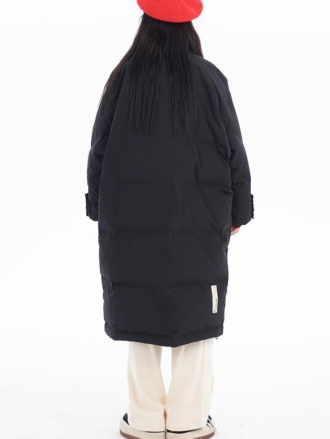 BETWEENAND Classic Black Street Straight Warm 90 Percent White Duck Down Women&