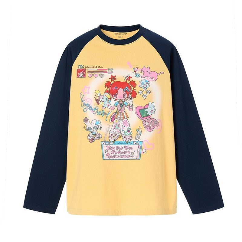 BETWEENAND_Creative_Print_Raglan_Loose_Women&