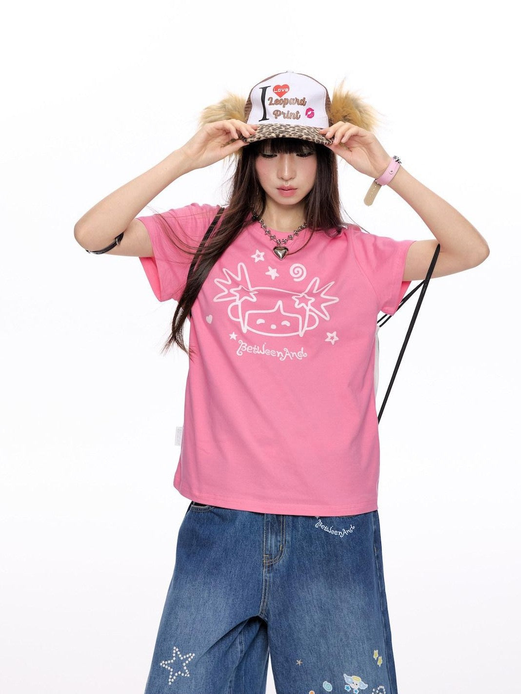BETWEENAND Glitter Suiso Print Creative Women&