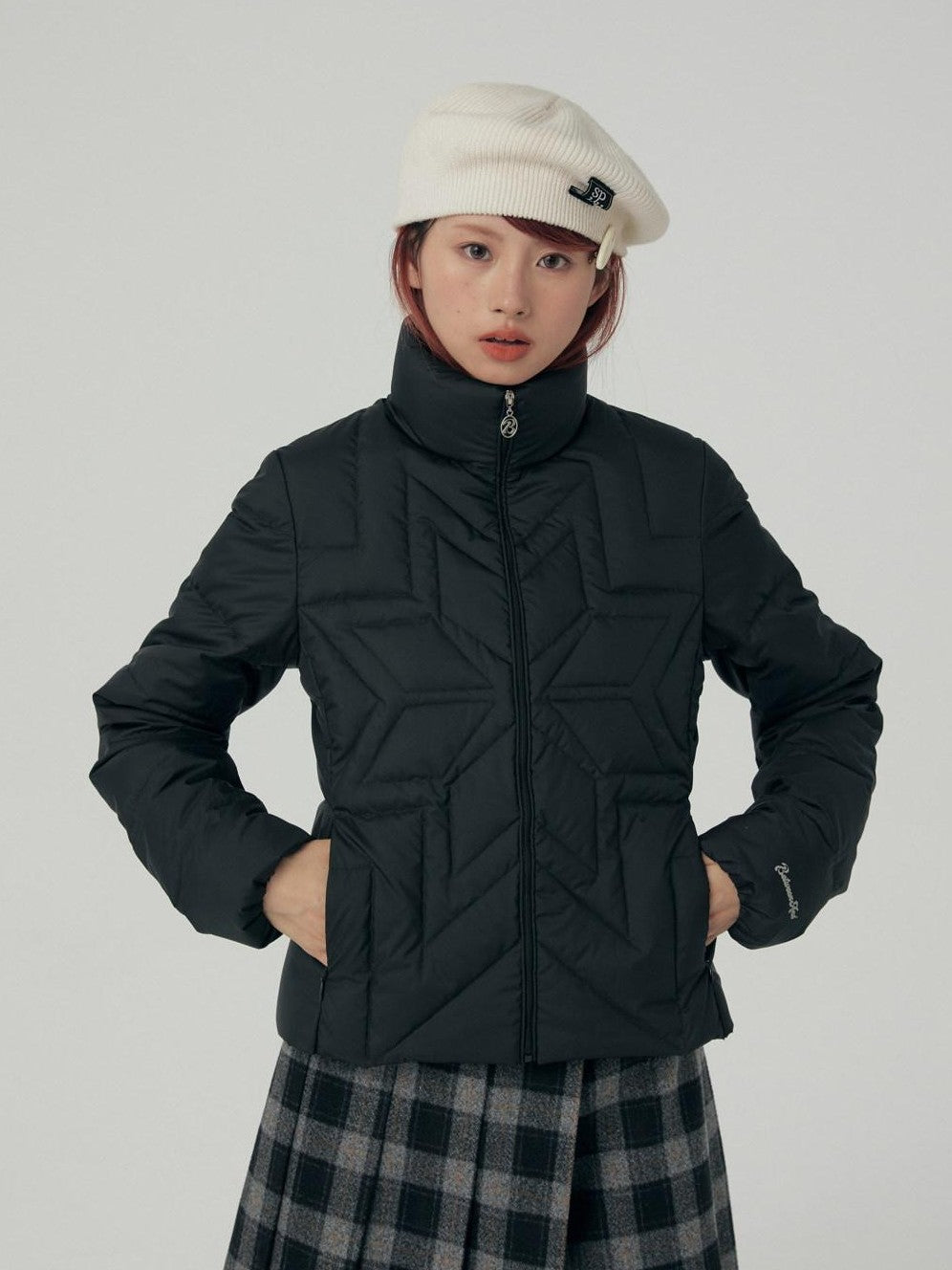 BETWEENAND Reflective Snowflake Print Quilted Women&