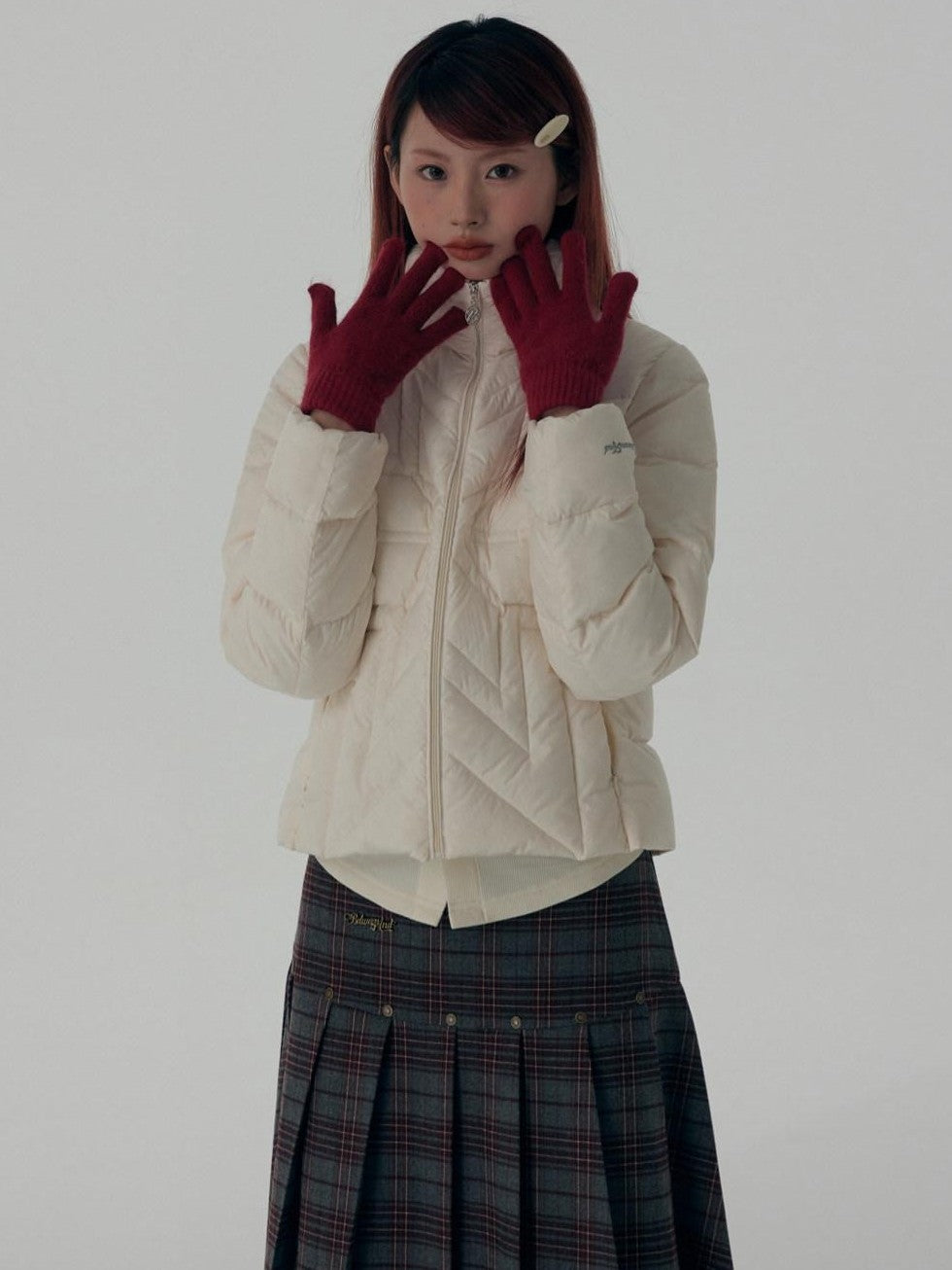 BETWEENAND Reflective Snowflake Print Quilted Women&