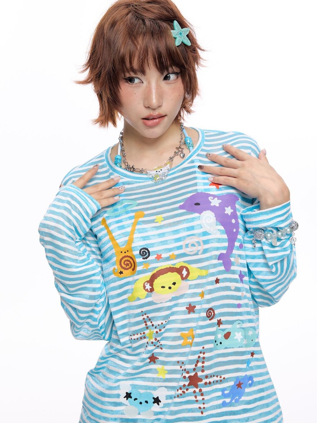 BETWEENAND Sparkling Flying Star Puffy Balloon Women&