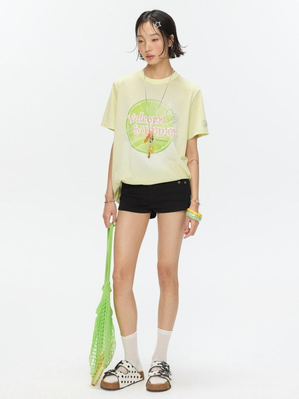 BETWEENAND Two Tone Fruit Creative Print Women&