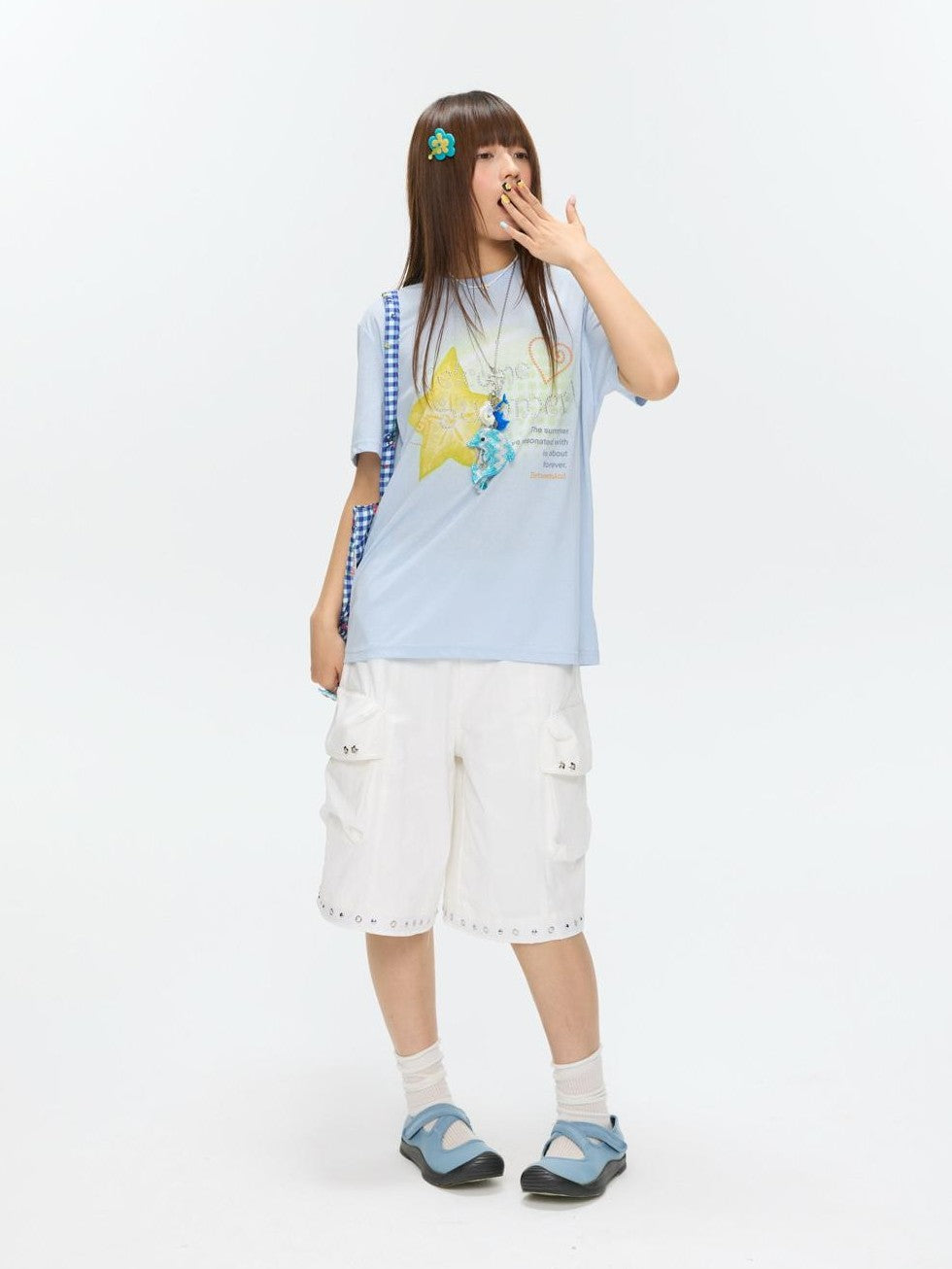 BETWEENAND Two Tone Fruit Creative Print Women&