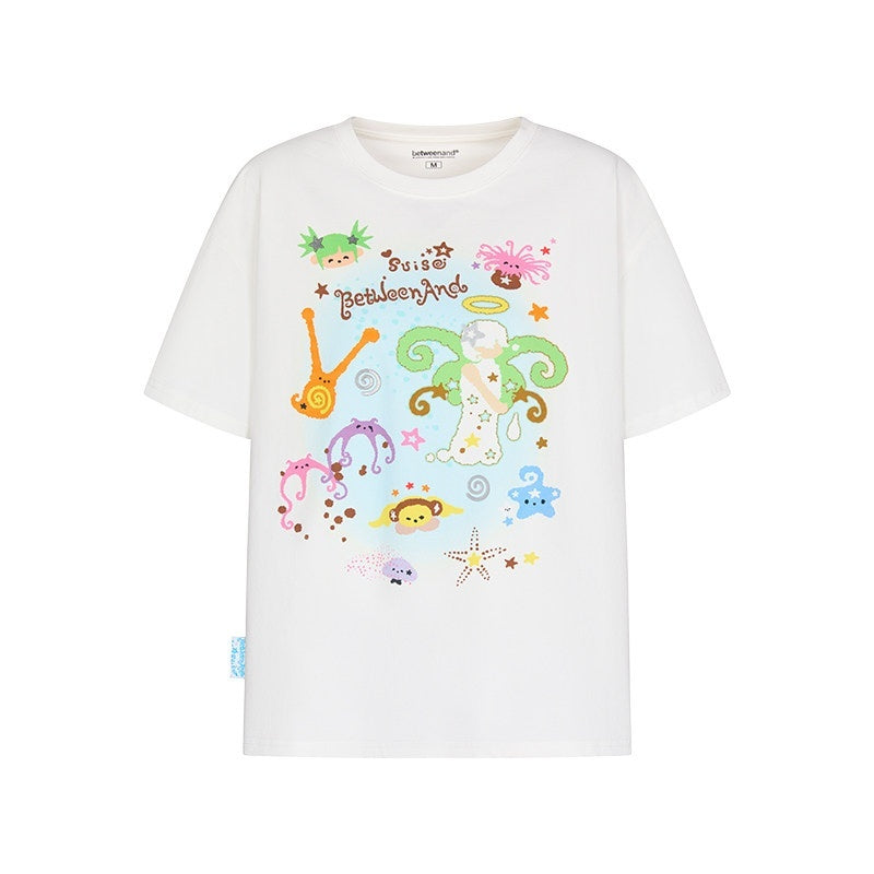 BETWEENAND_Two_Tone_Printed_Round_Neck_Women&