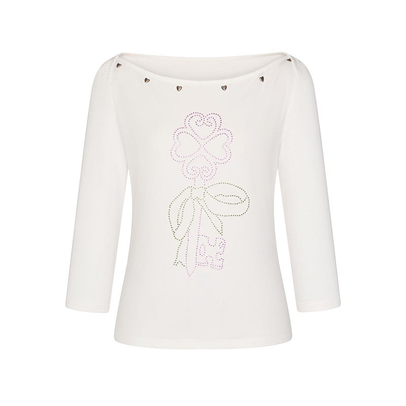 BETWEENAND_White_Beaded_Four_Leaf_Clover_Polka_Dot_Women&