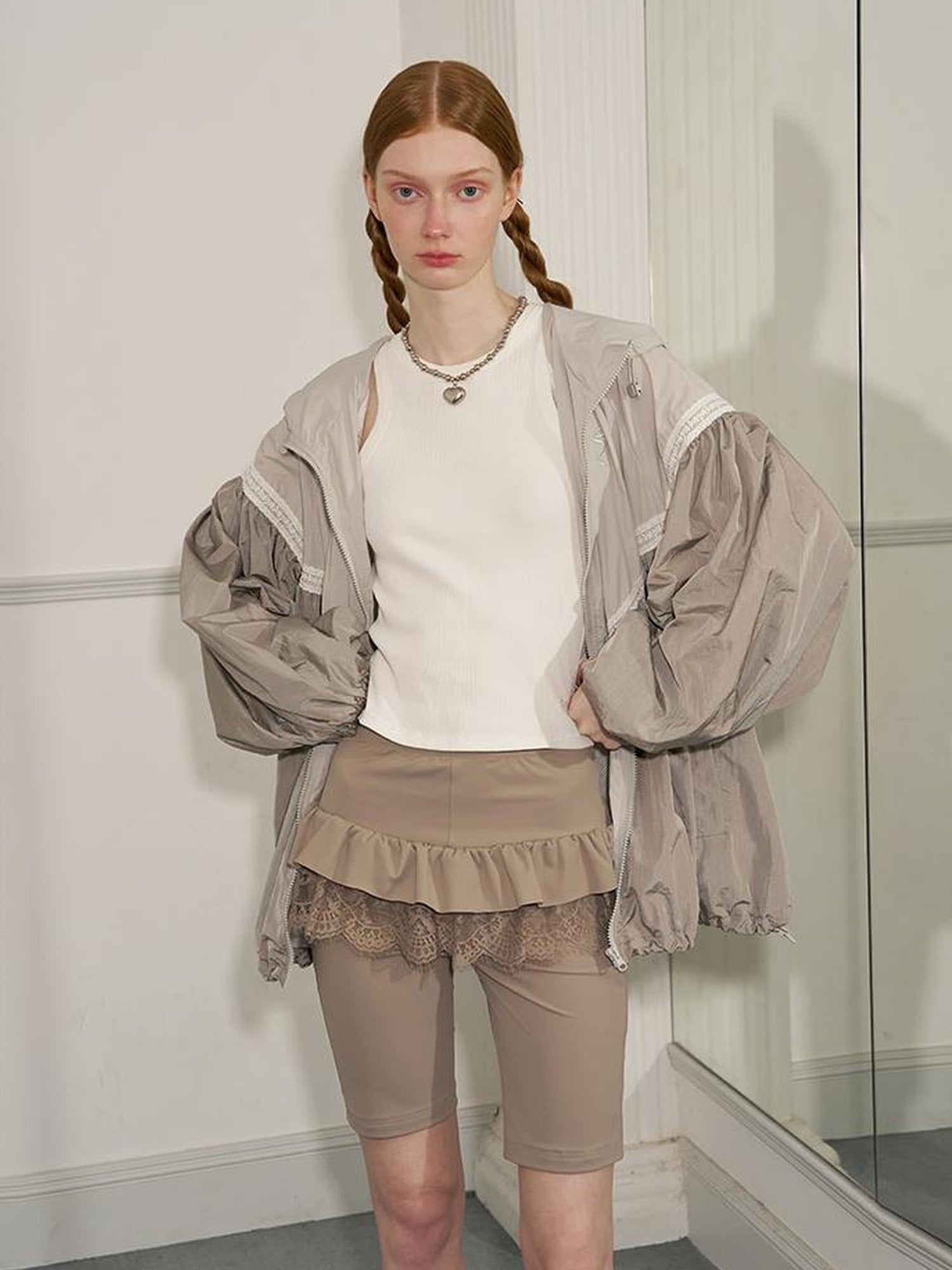 DIDDI MODA Ballet Inspired Rhinestone Lace Yoga Shorts