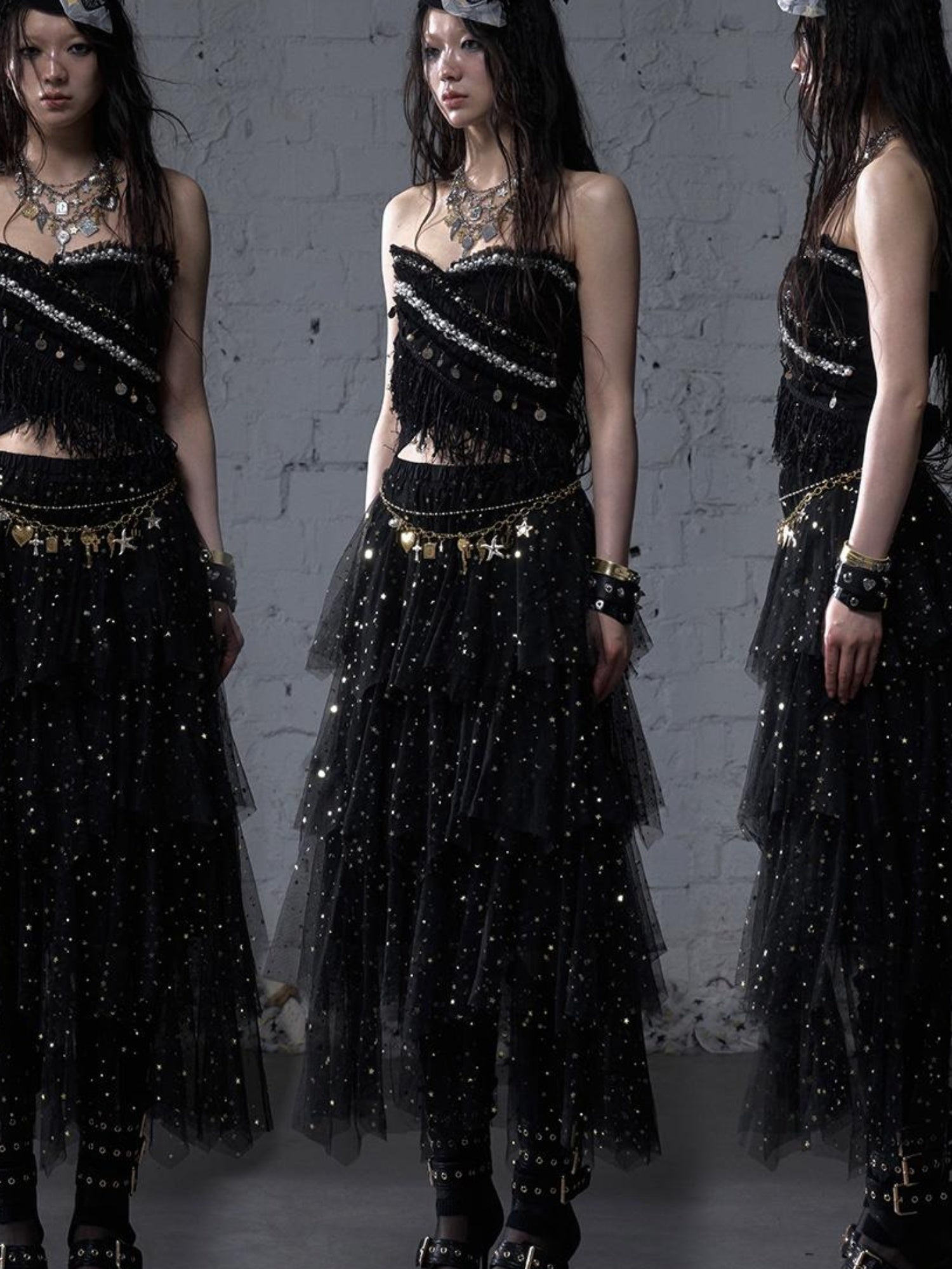 Ballet Pure Sexy Star Layered Tulle Midi Dress