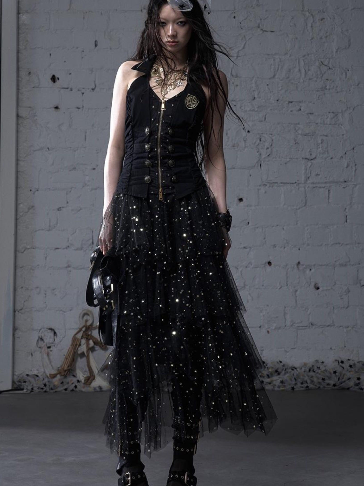 Ballet Pure Sexy Star Layered Tulle Midi Dress