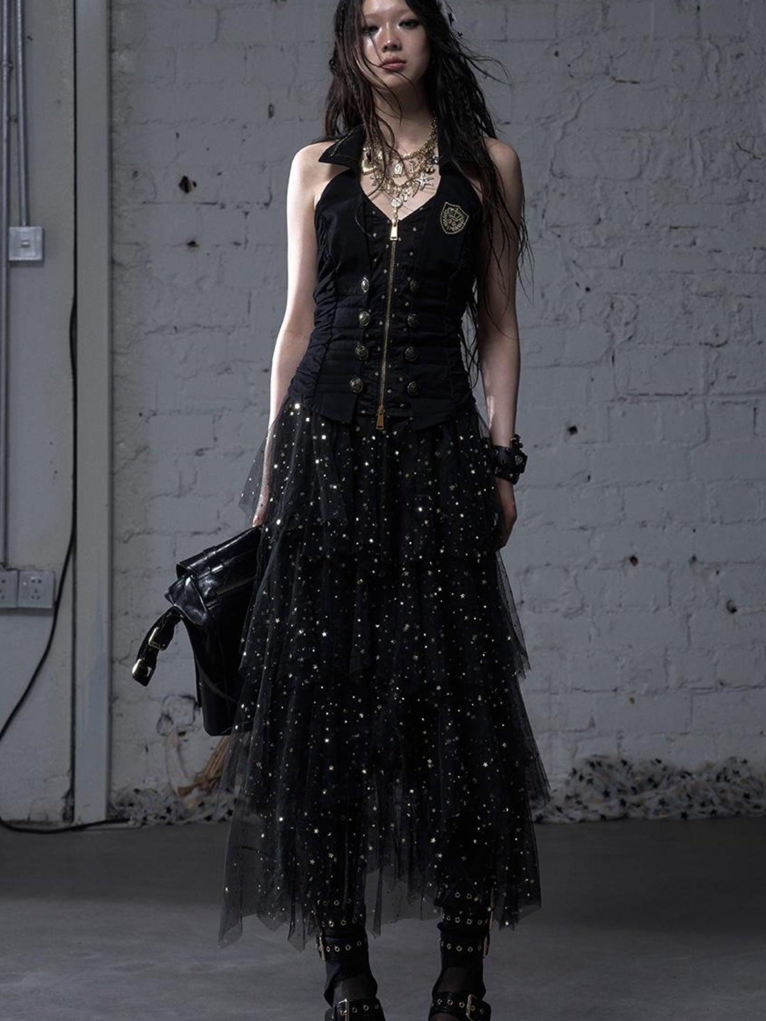 Ballet Pure Sexy Star Layered Tulle Midi Dress