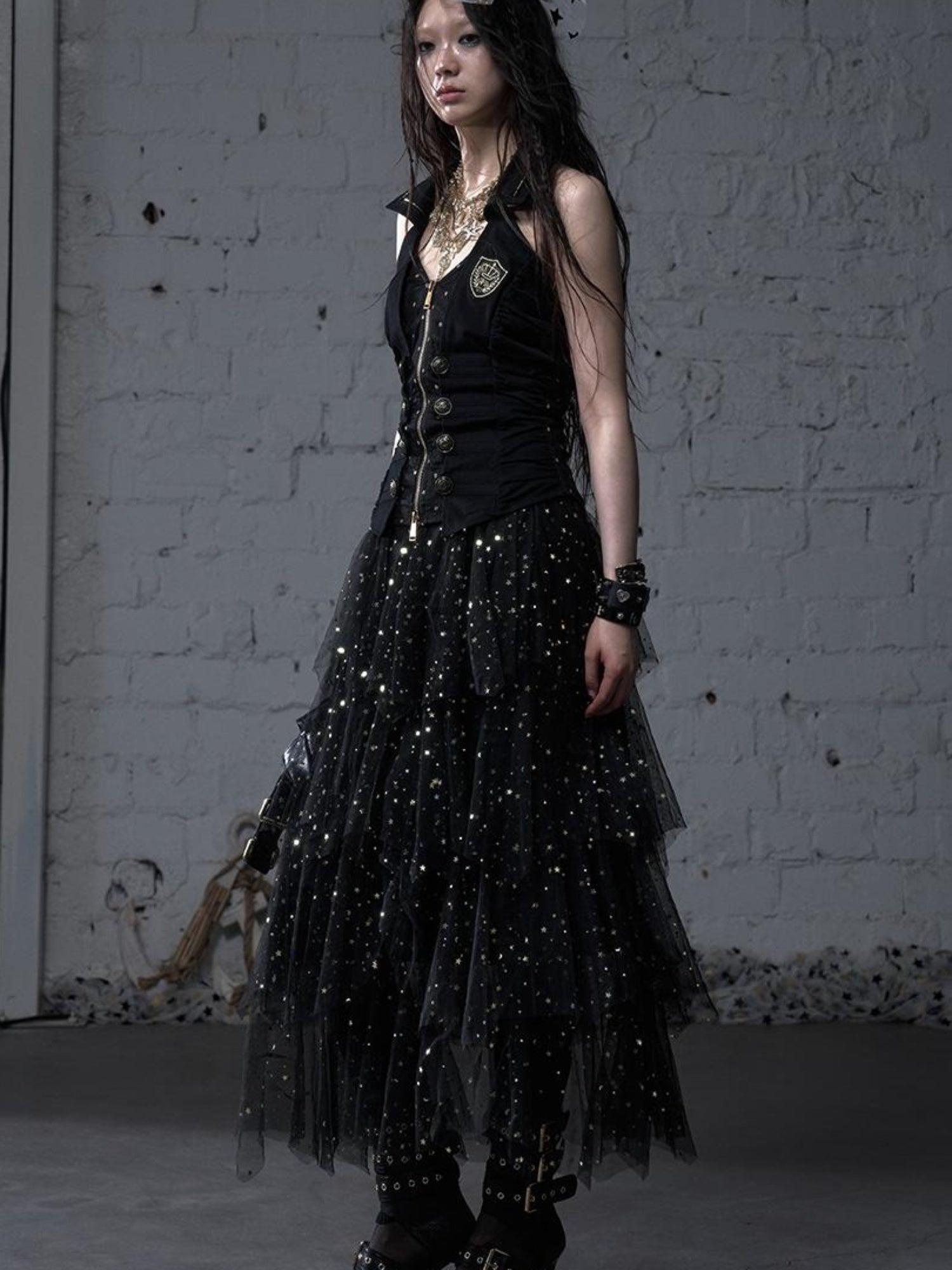 Ballet Pure Sexy Star Layered Tulle Midi Dress