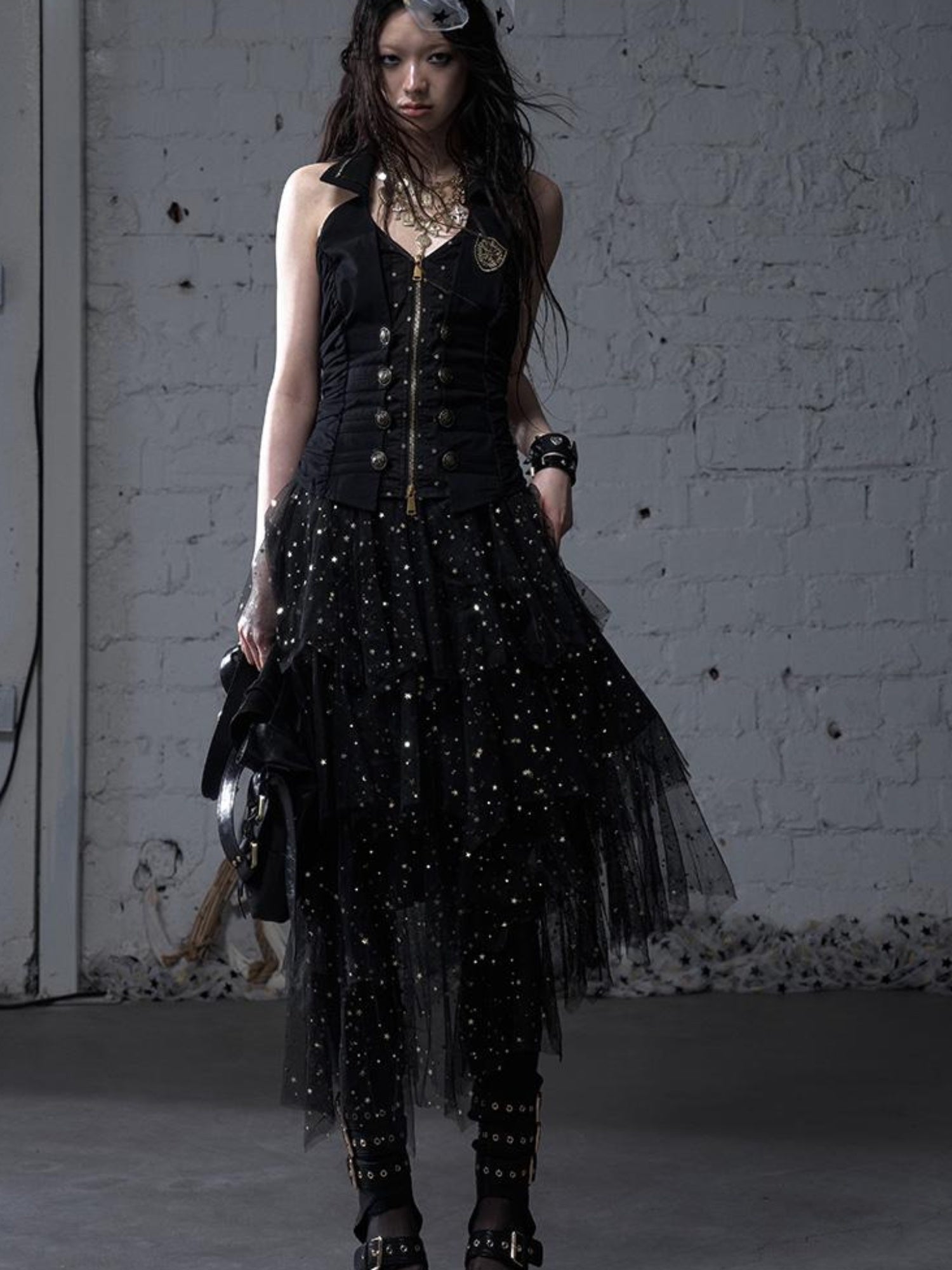 Ballet Pure Sexy Star Layered Tulle Midi Dress