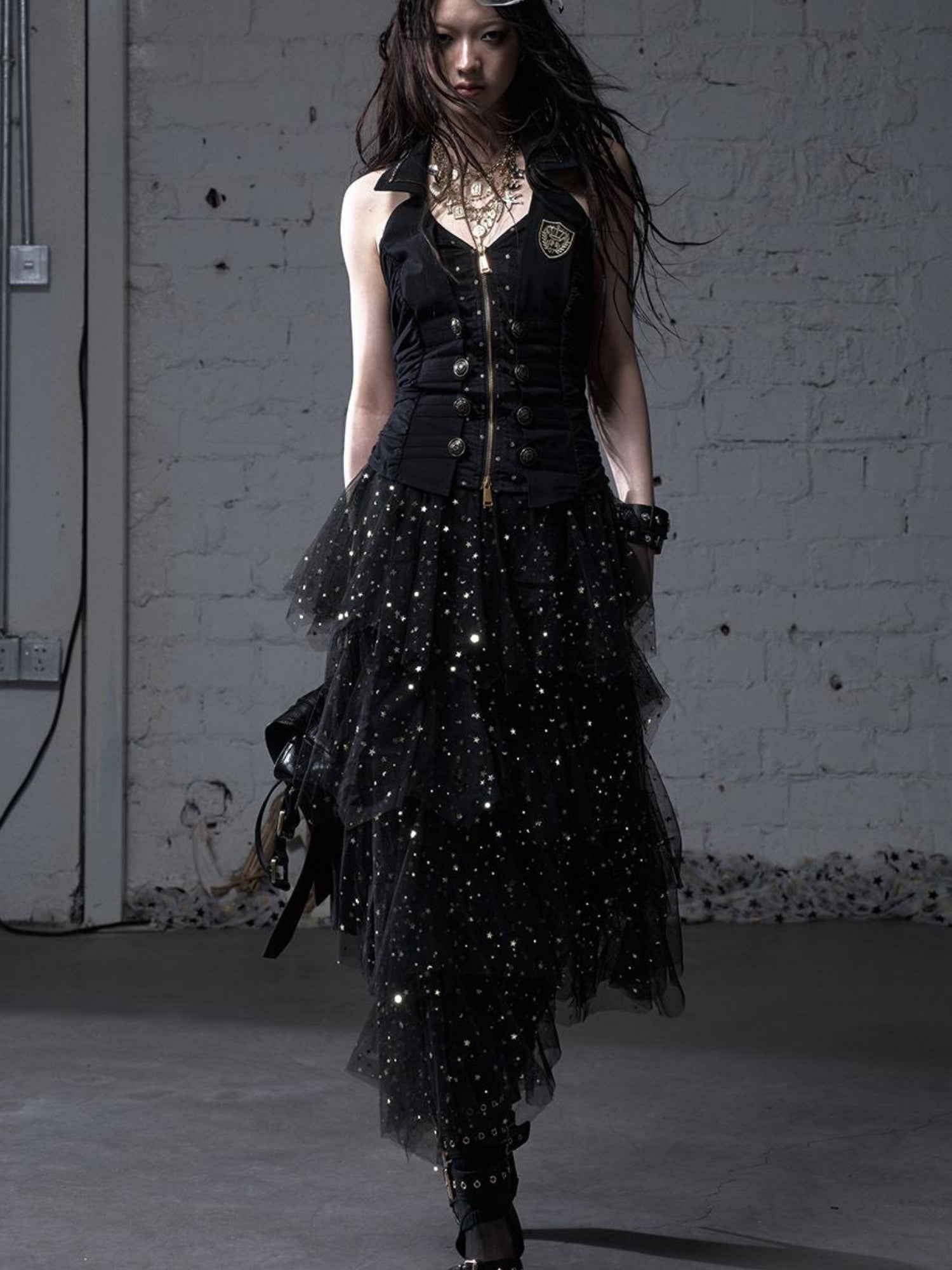 Ballet Pure Sexy Star Layered Tulle Midi Dress