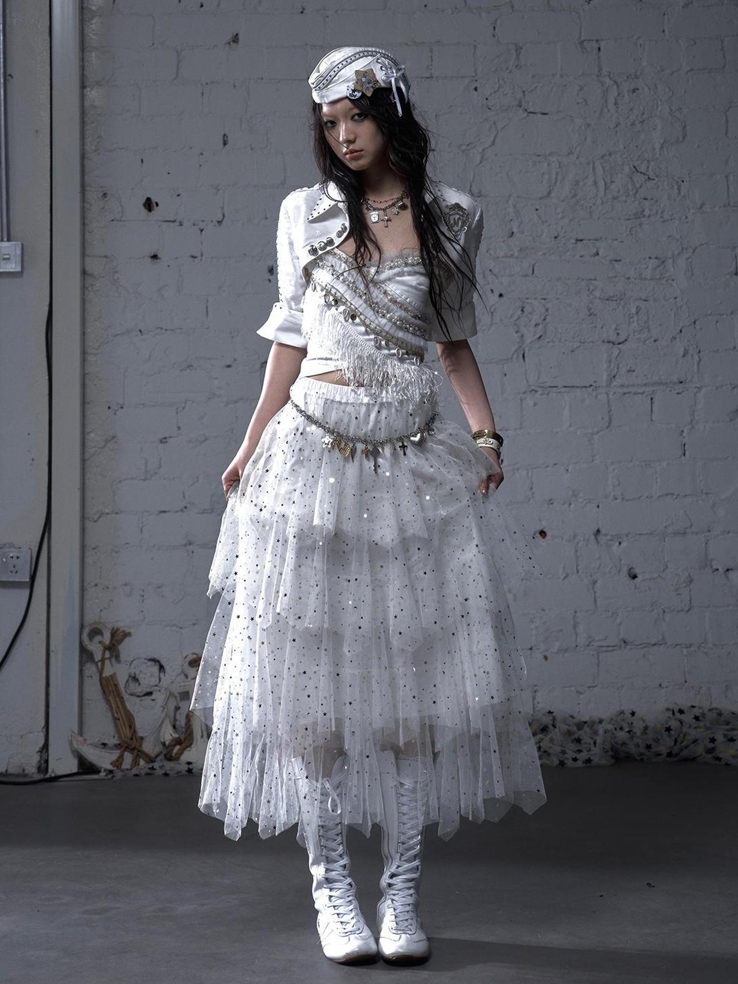 Ballet Pure Sexy Star Layered Tulle Midi Dress