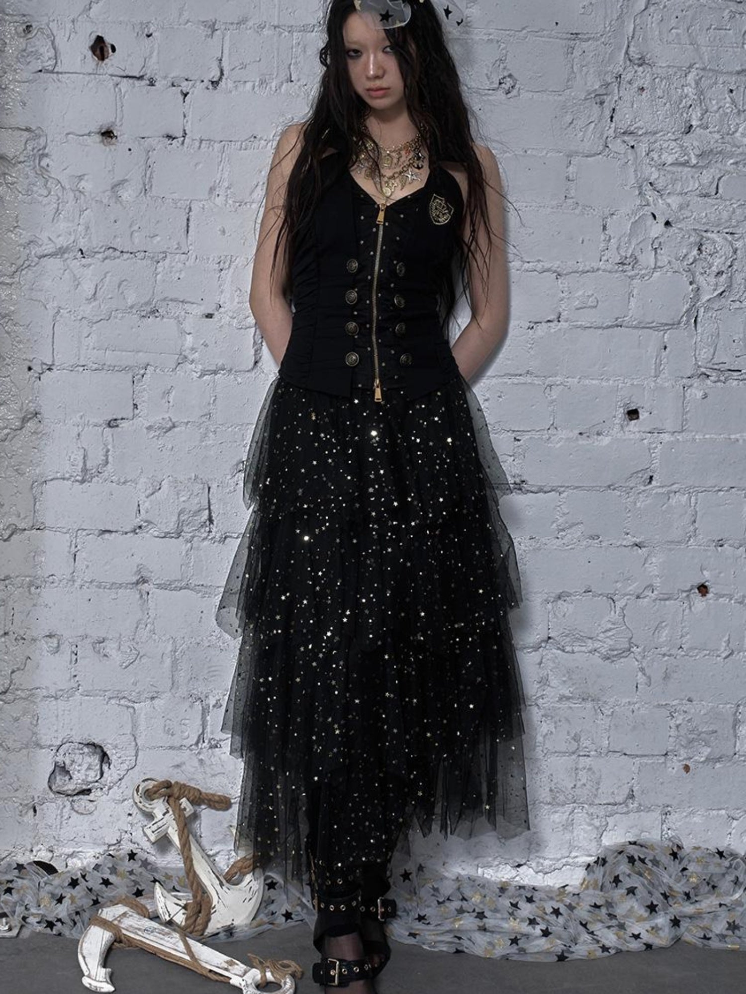 Ballet Pure Sexy Star Layered Tulle Midi Dress