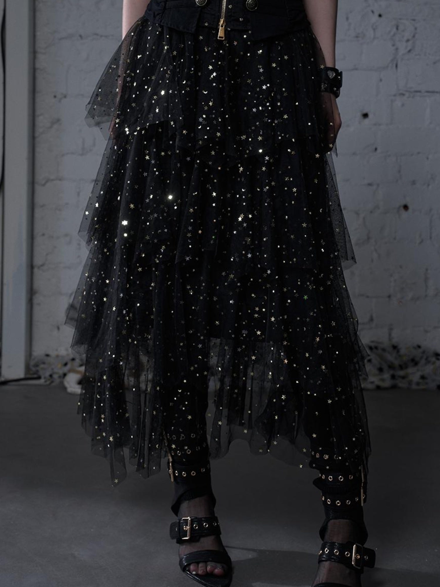 Ballet Pure Sexy Star Layered Tulle Midi Dress