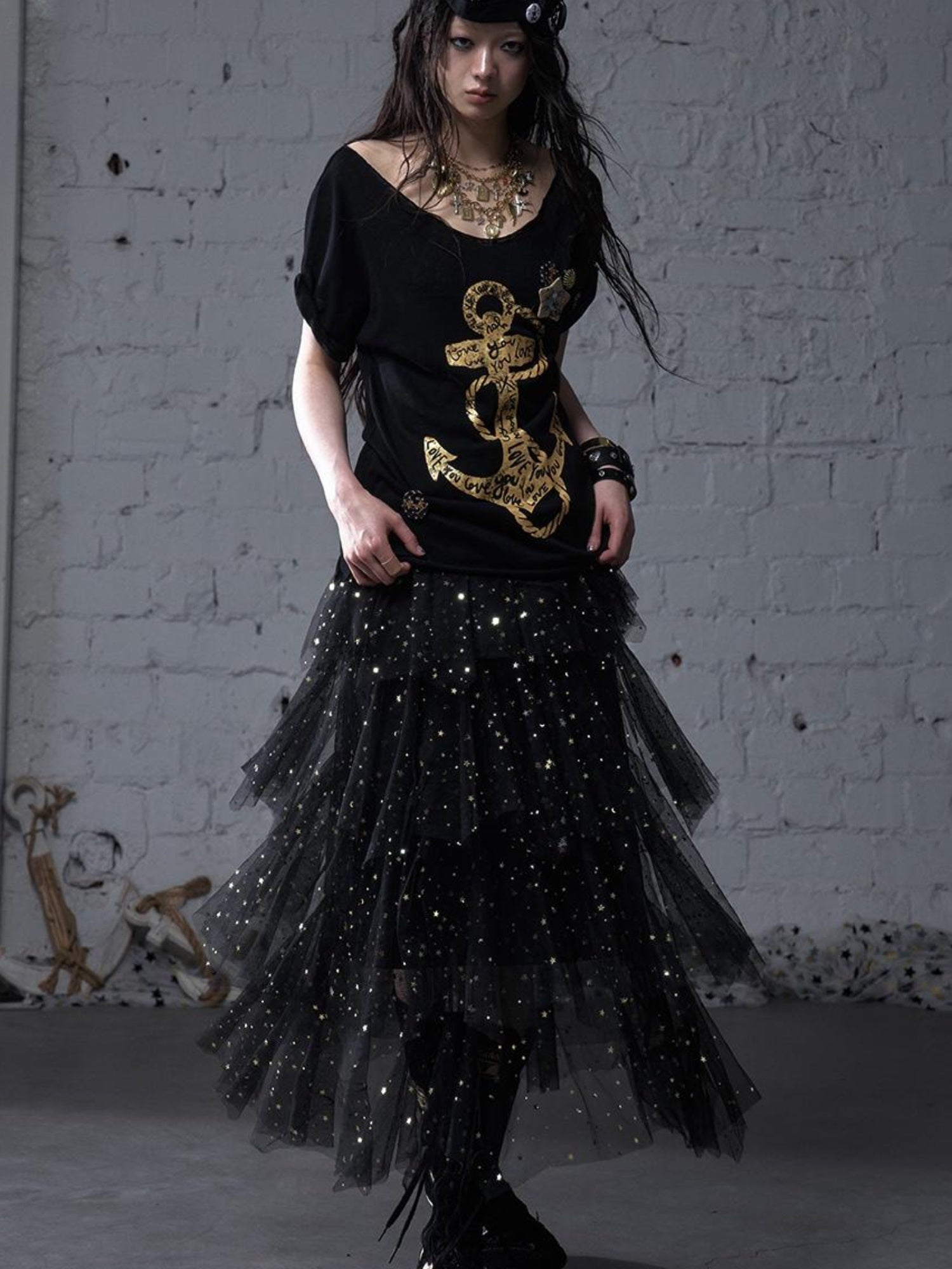 Ballet Pure Sexy Star Layered Tulle Midi Dress